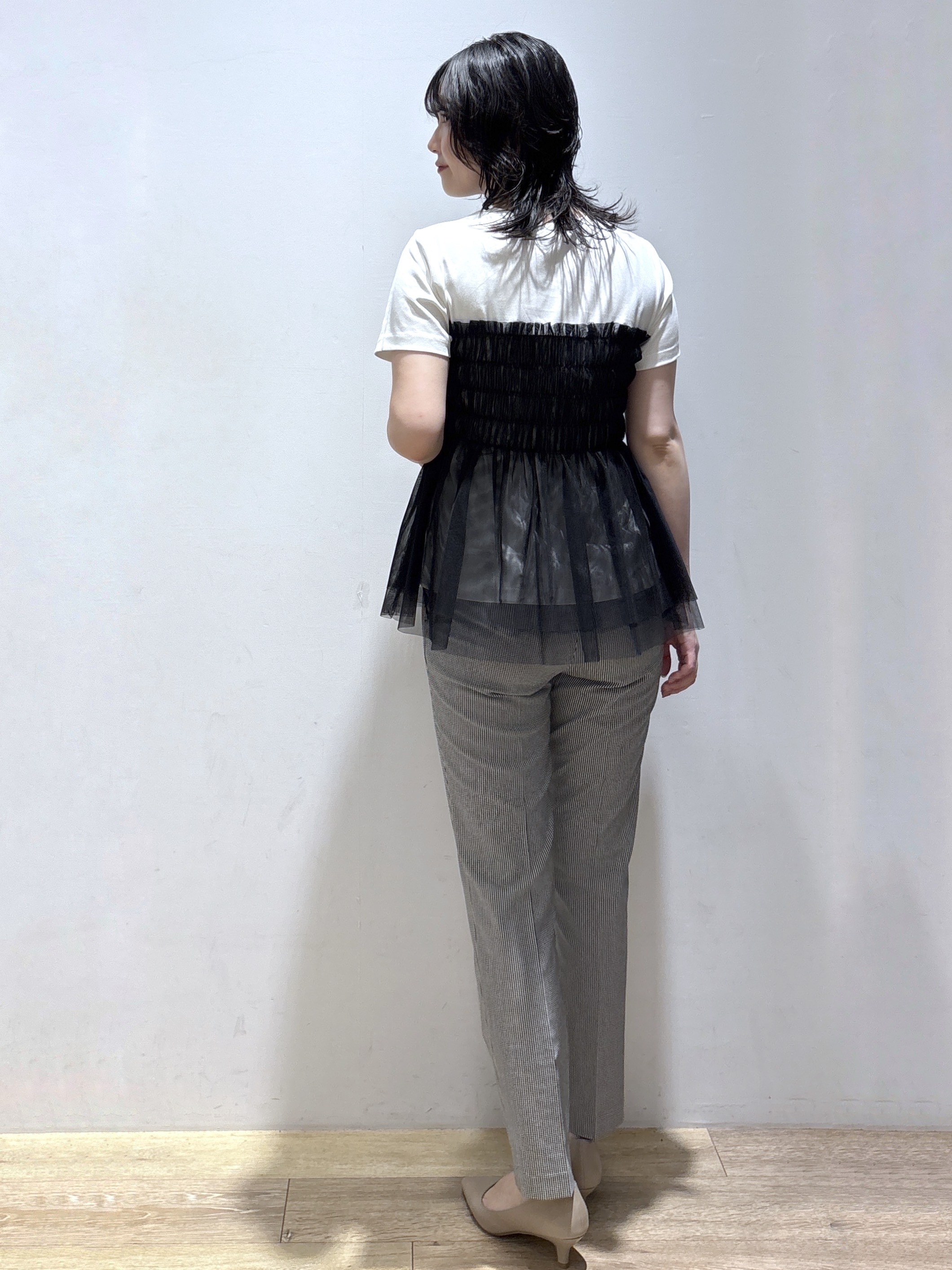 mizukiさんの「index｜チュールペプラムトップス【洗濯機OK／接触冷感／UVケア】」を使ったコーディネート