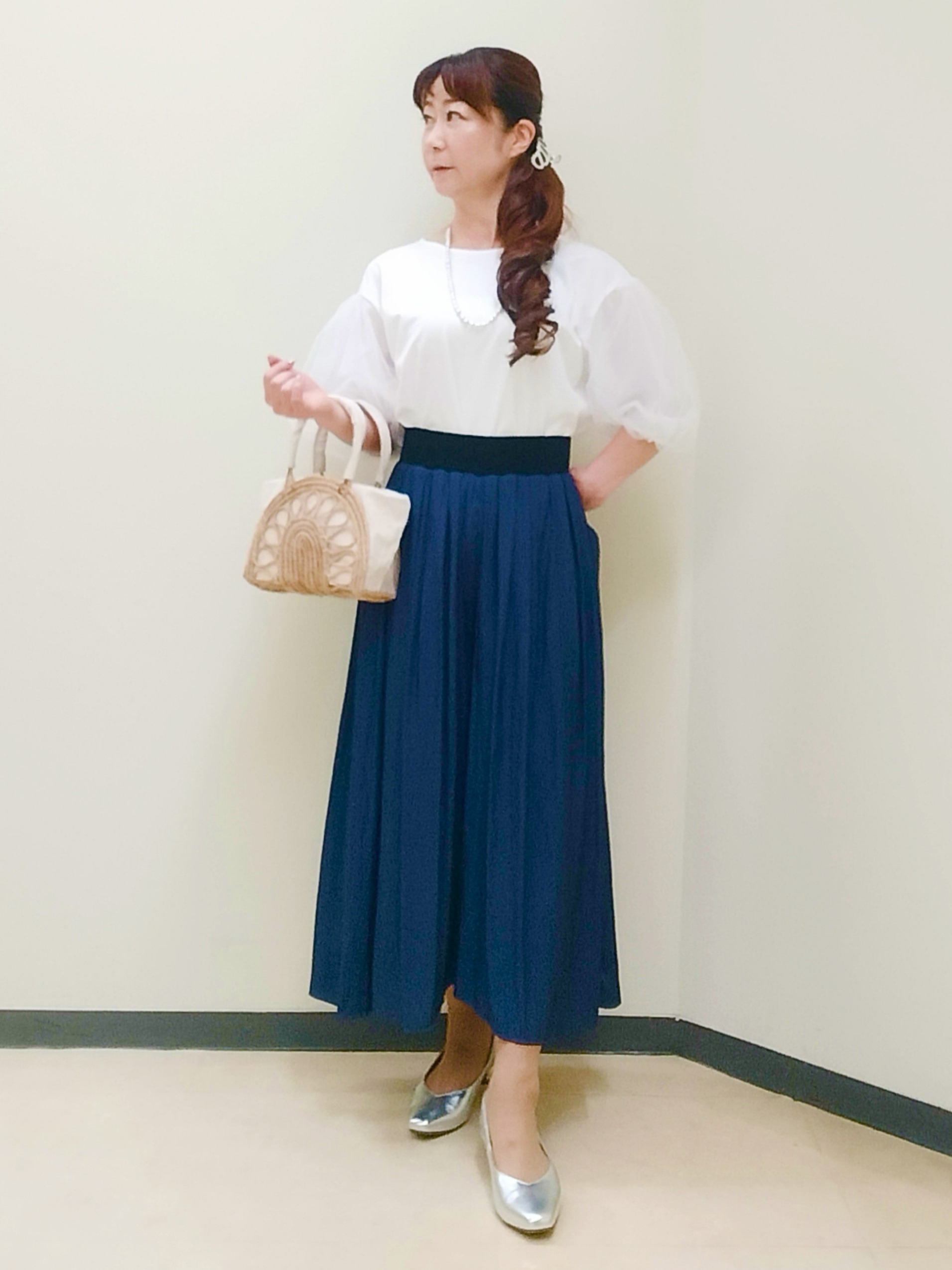 花さんの「Reflect｜【UVカット／接触冷感／吸水速乾】チュールスリーブプルオーバー」を使ったコーディネート