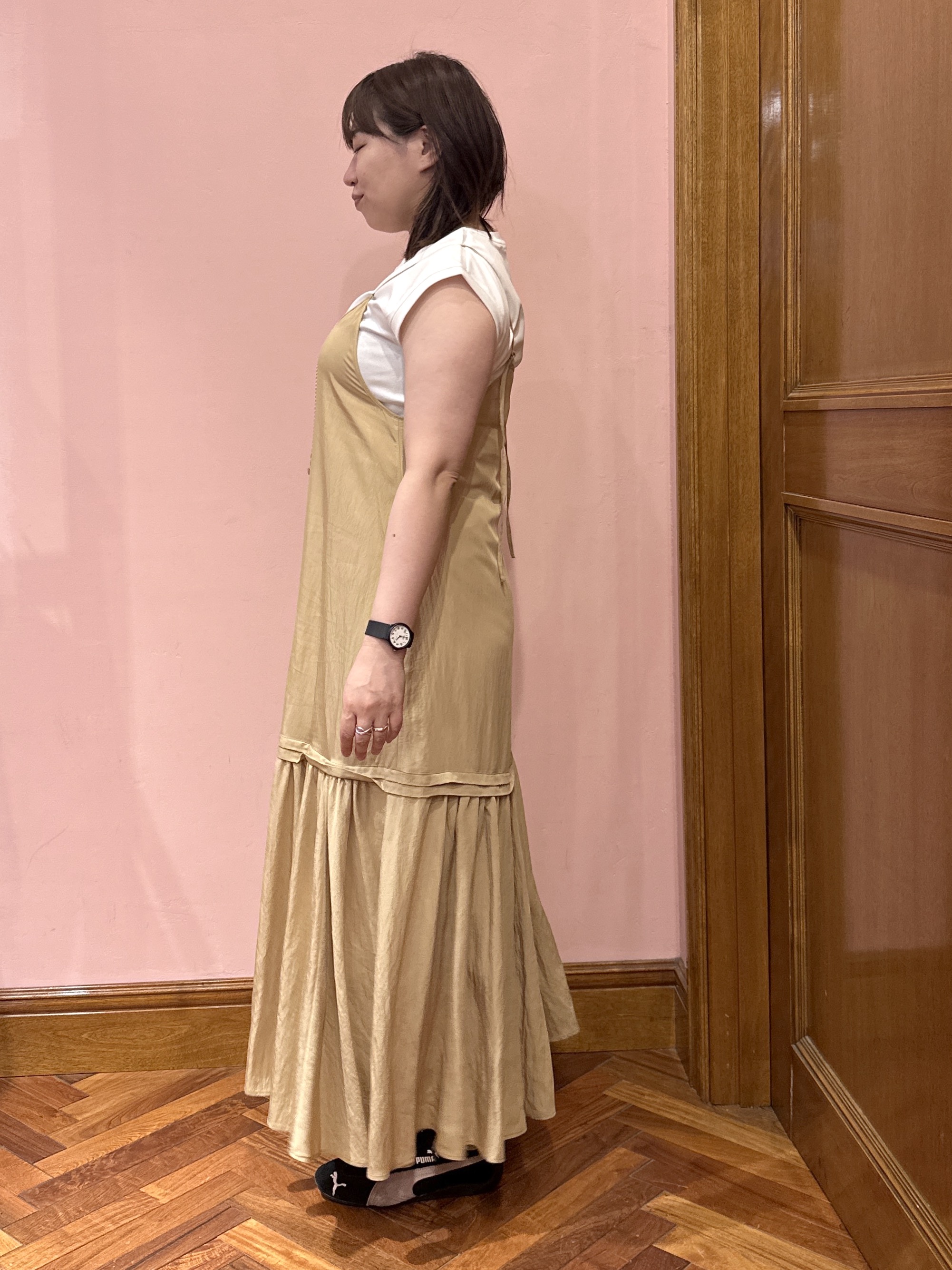 komatsuさんの「DRESSTERIOR｜【接触冷感／抗菌防臭／消臭】アイスクリアコットンフレンチスリーブT」を使ったコーディネート