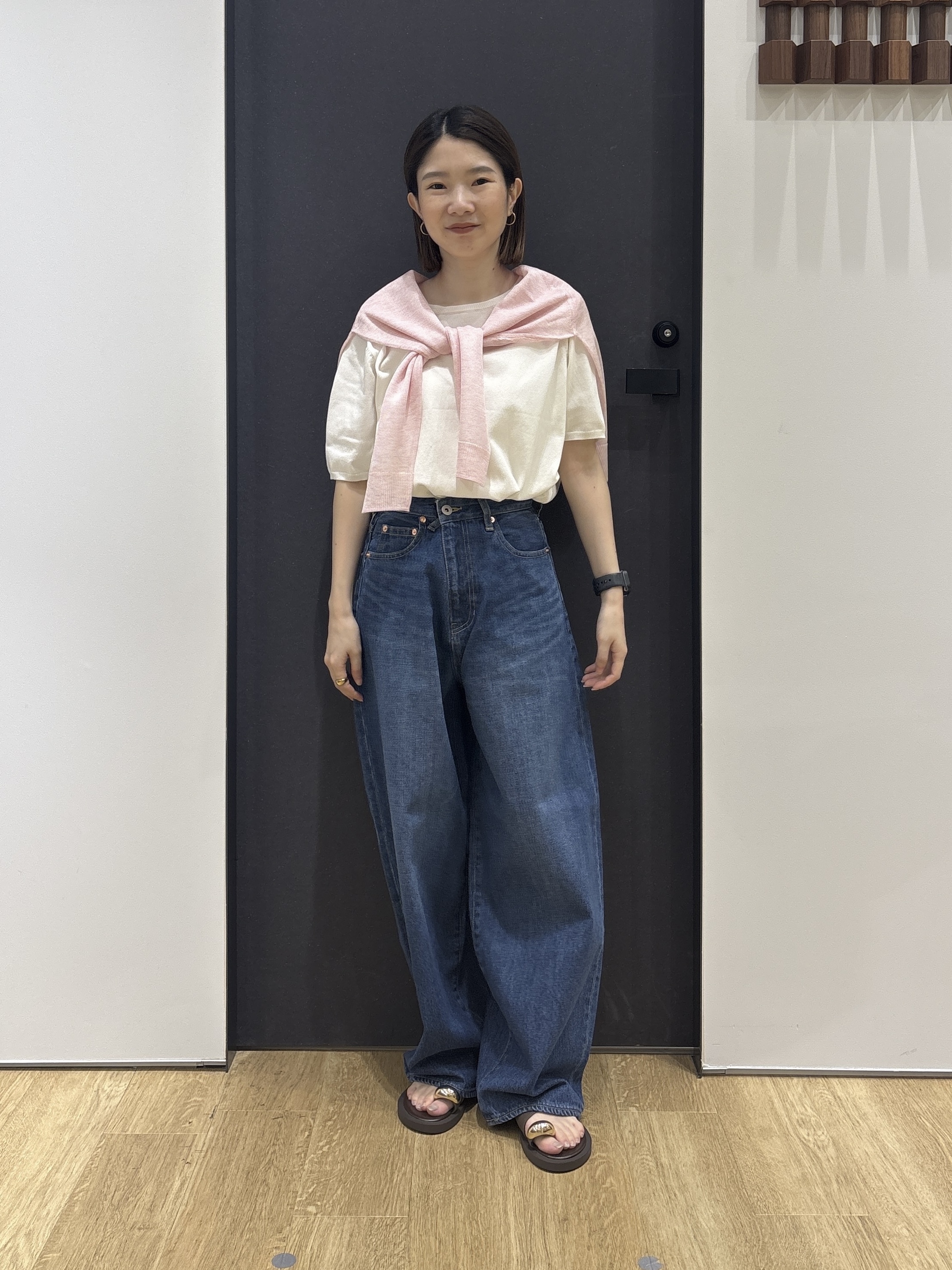 risaさんの「Dessin｜【9色展開/接触冷感/UVカット】ドライタッチサマーニットT」を使ったコーディネート