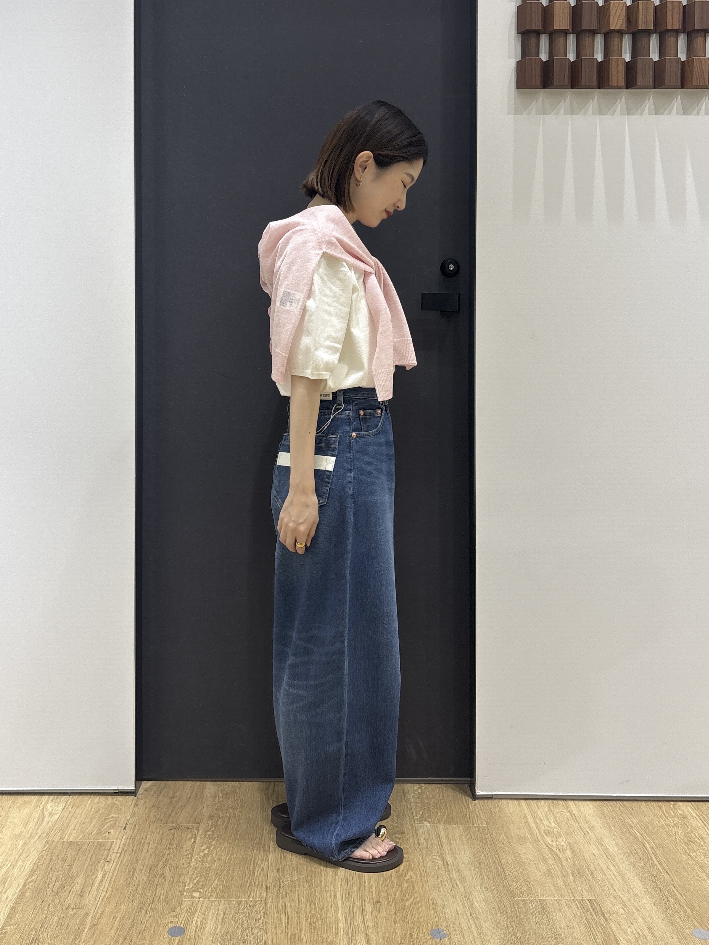 risaさんの「Dessin｜【9色展開/接触冷感/UVカット】ドライタッチサマーニットT」を使ったコーディネート