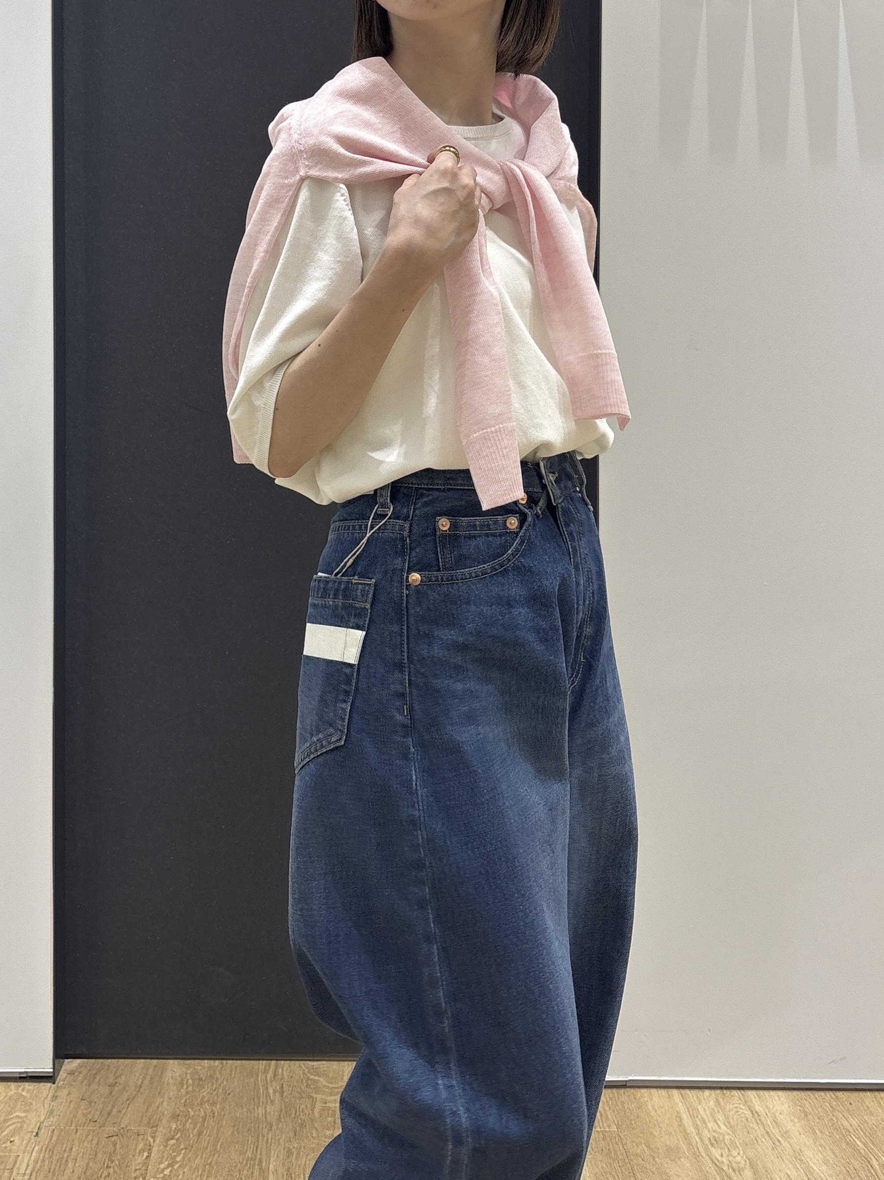 risaさんの「Dessin｜【9色展開/接触冷感/UVカット】ドライタッチサマーニットT」を使ったコーディネート