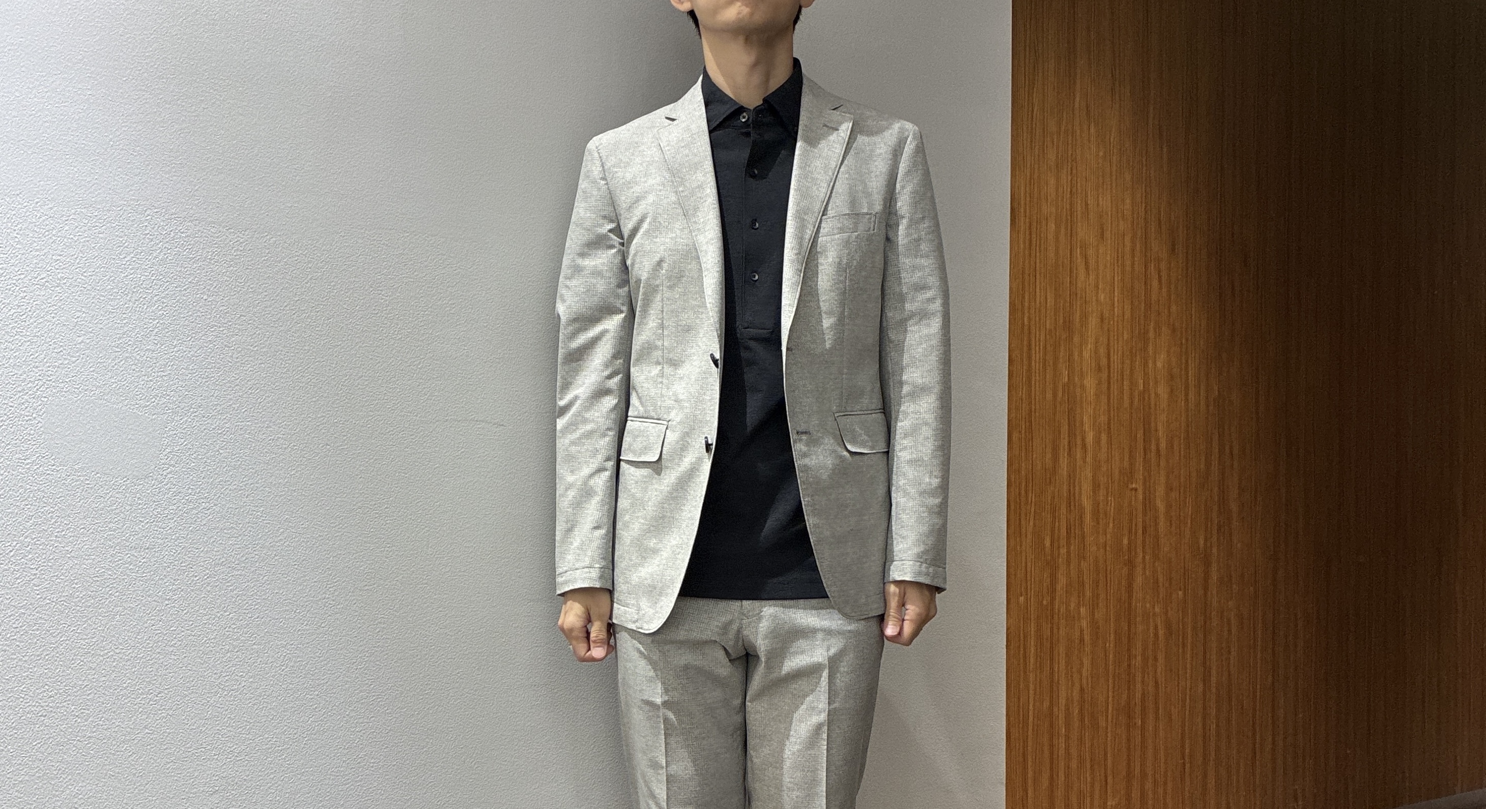 わいずみさんの「TAKEO KIKUCHI｜【抗菌防臭】COOL DOTS（R）ドビープリント ジャケット」を使ったコーディネート