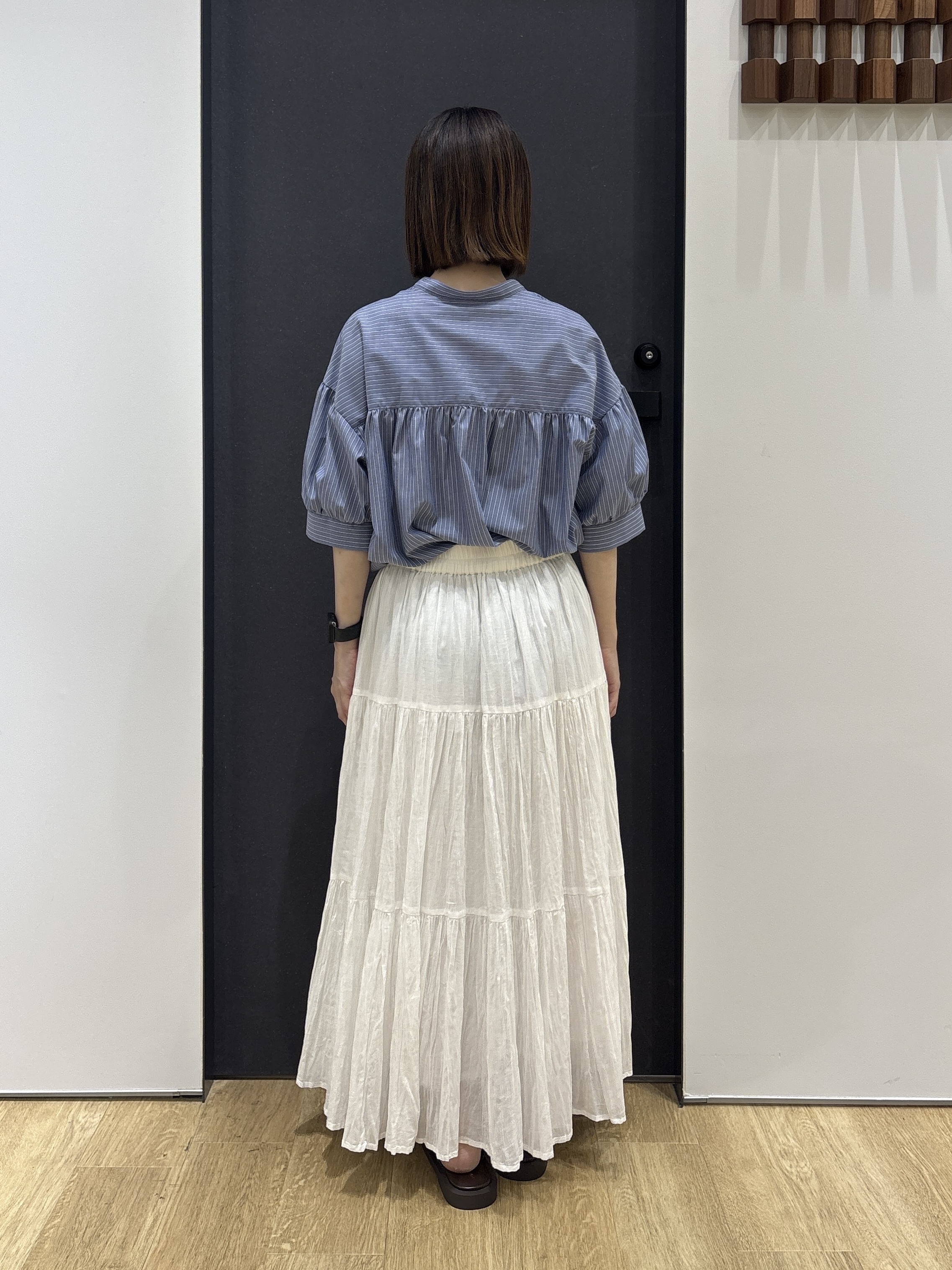 risaさんの「Dessin｜【洗える】ストライプスキッパーシャツ」を使ったコーディネート