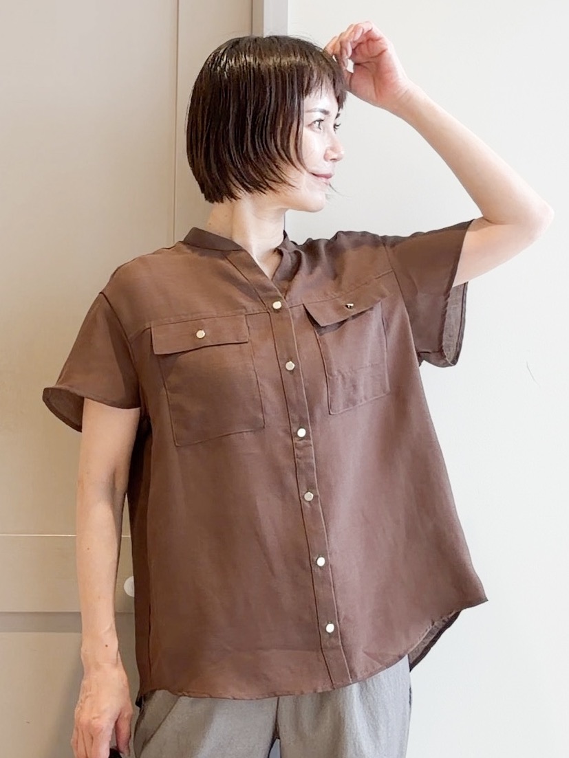 yamakoさんの「grove｜【洗濯機OK・ひんやり/SETUP可】シワになりにくい、フレアスリーブブラウス」を使ったコーディネート