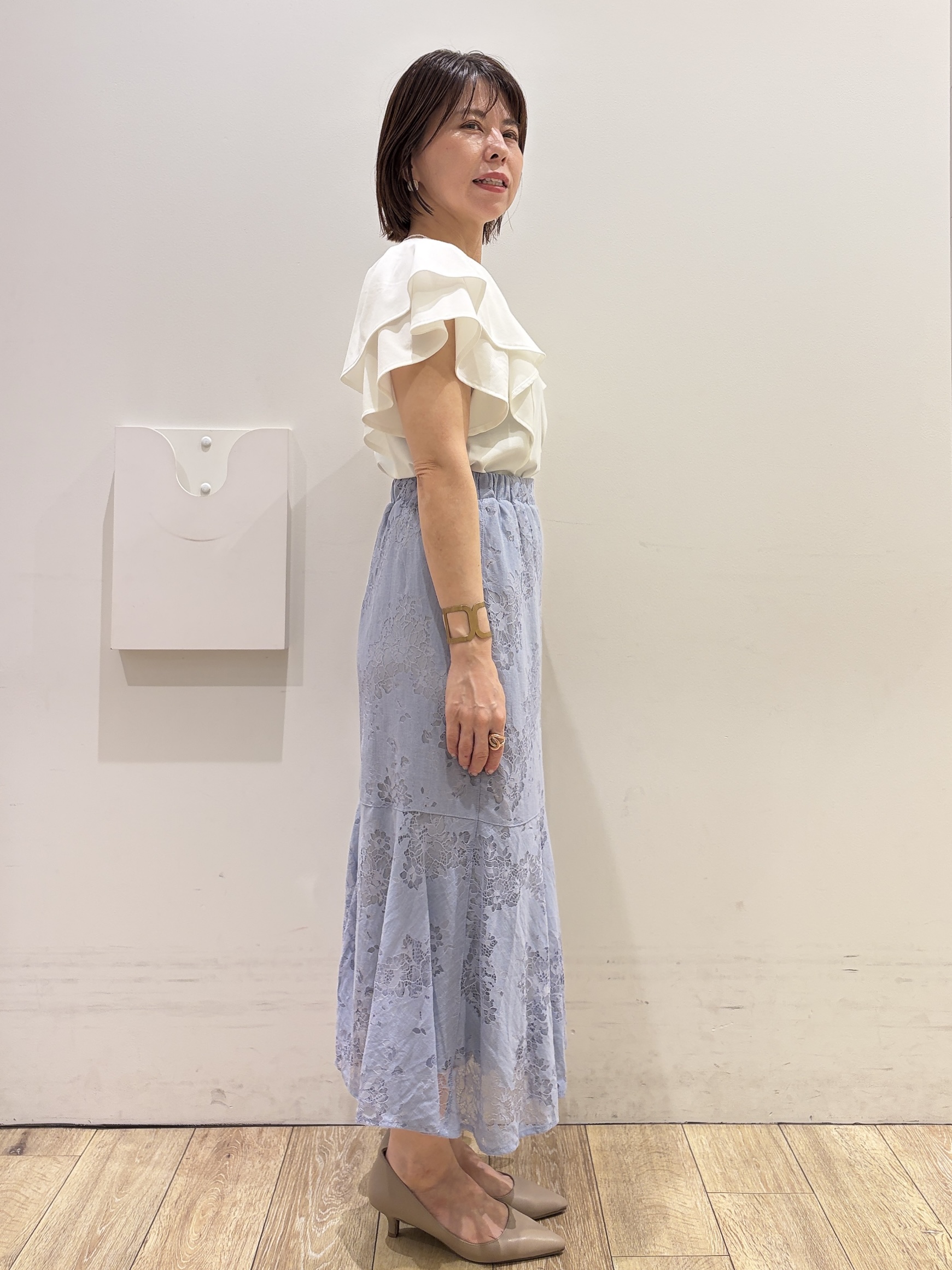 YUKOさんの「index｜【接触冷感／吸水速乾】ノーカラージャケット／セットアップ対応可《洗える／防シワ／ストレッチ》」を使ったコーディネート