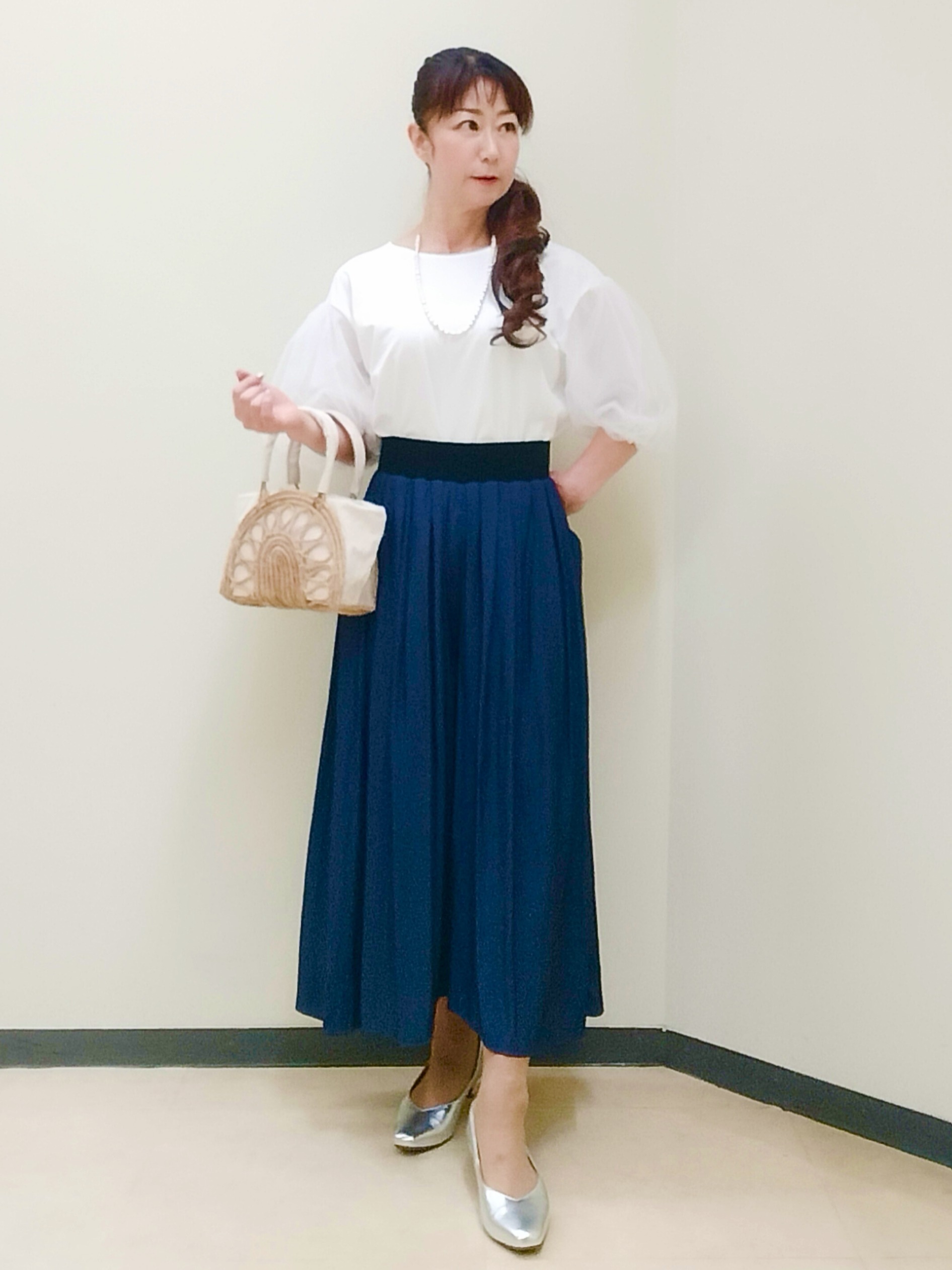 花さんの「Reflect｜【UVカット／接触冷感／吸水速乾】チュールスリーブプルオーバー」を使ったコーディネート