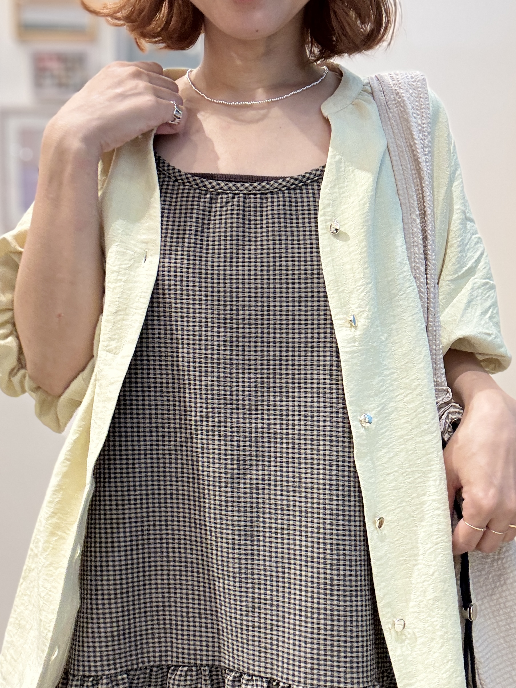 たけぴさんの「SHOO･LA･RUE｜【S-LL/洗濯機可】バルーンスリーブ　キーネックブラウス」を使ったコーディネート