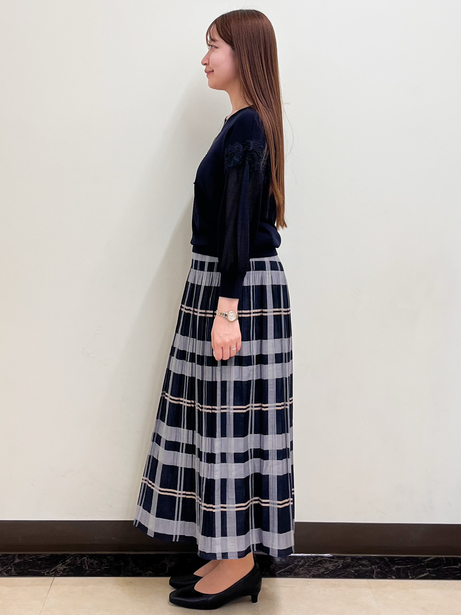 mikikoさんの「Reflect｜【前後2WAY】レーススリーブデザインニット」を使ったコーディネート
