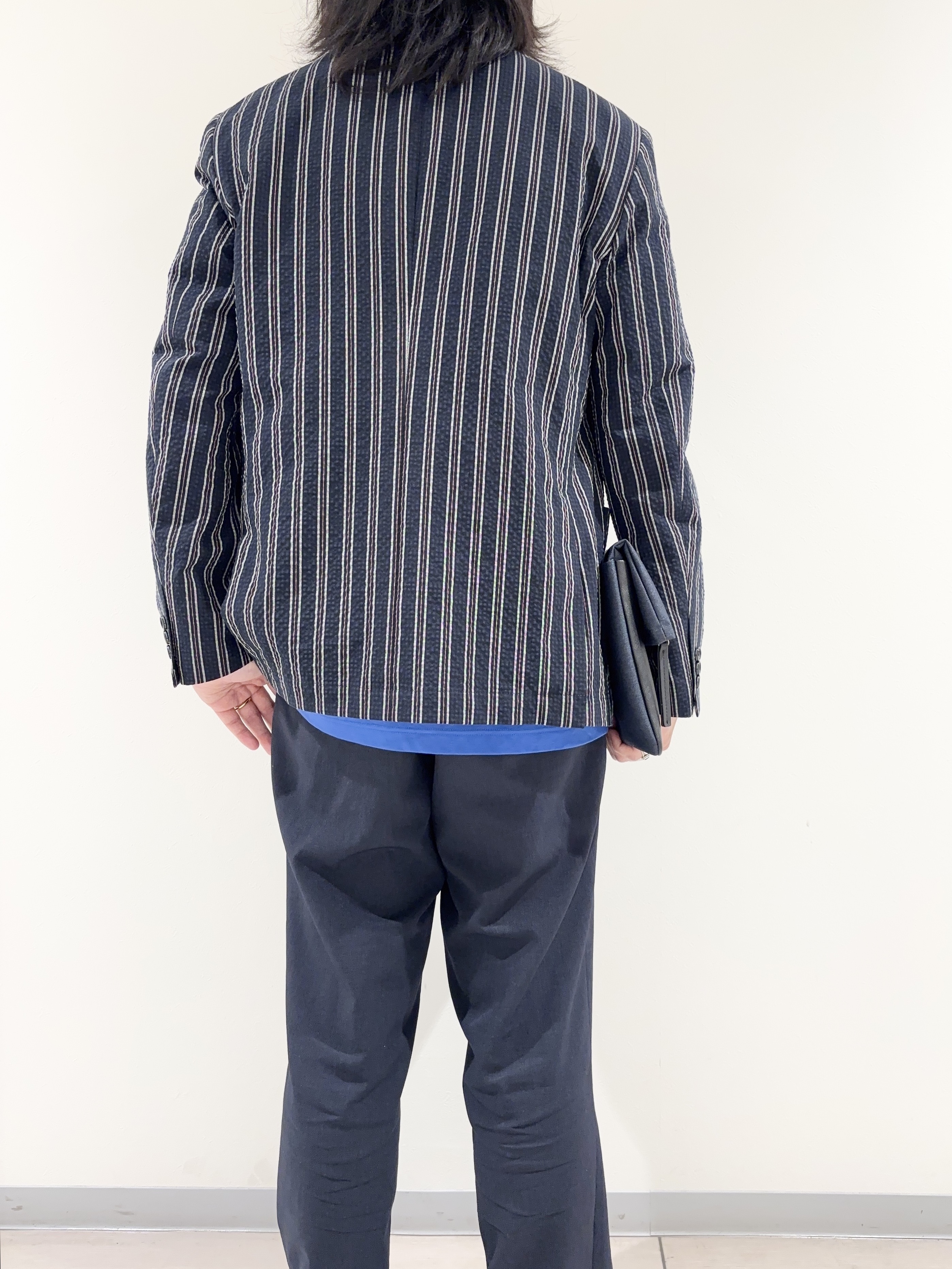 及川さんの「TAKEO KIKUCHI｜【BOWLER HAT LABEL】サッカーストライプ ダブルジャケット」を使ったコーディネート