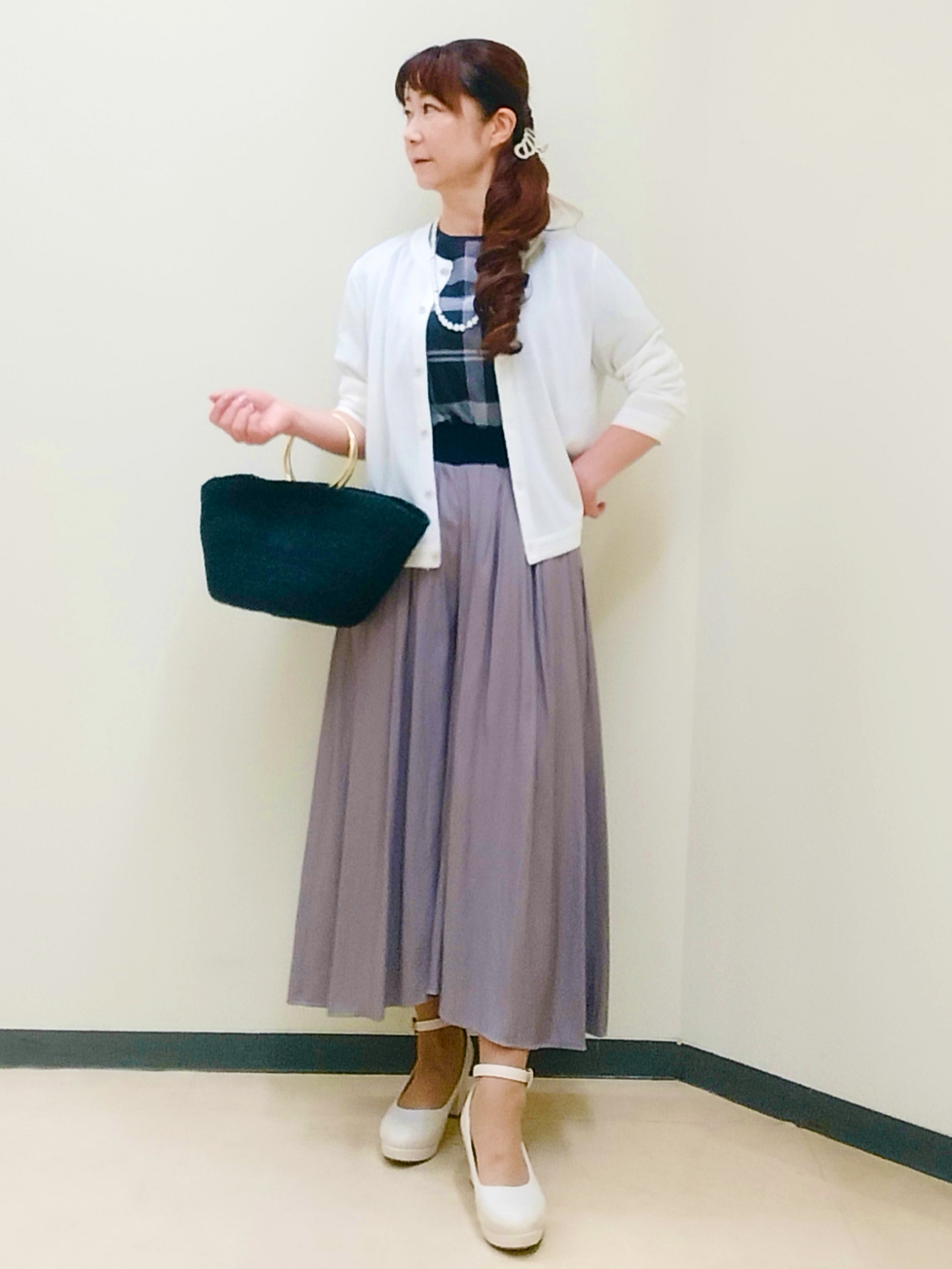 花さんの「Reflect｜七分袖ニットカーディガン」を使ったコーディネート