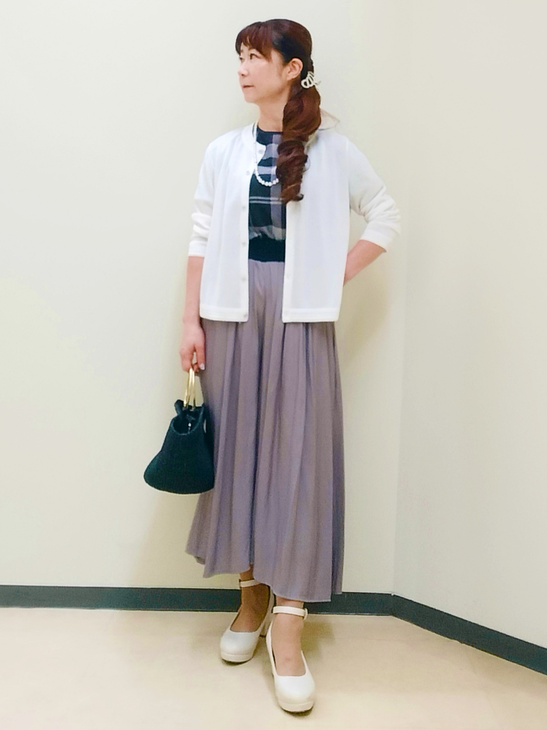 花さんの「Reflect｜七分袖ニットカーディガン」を使ったコーディネート