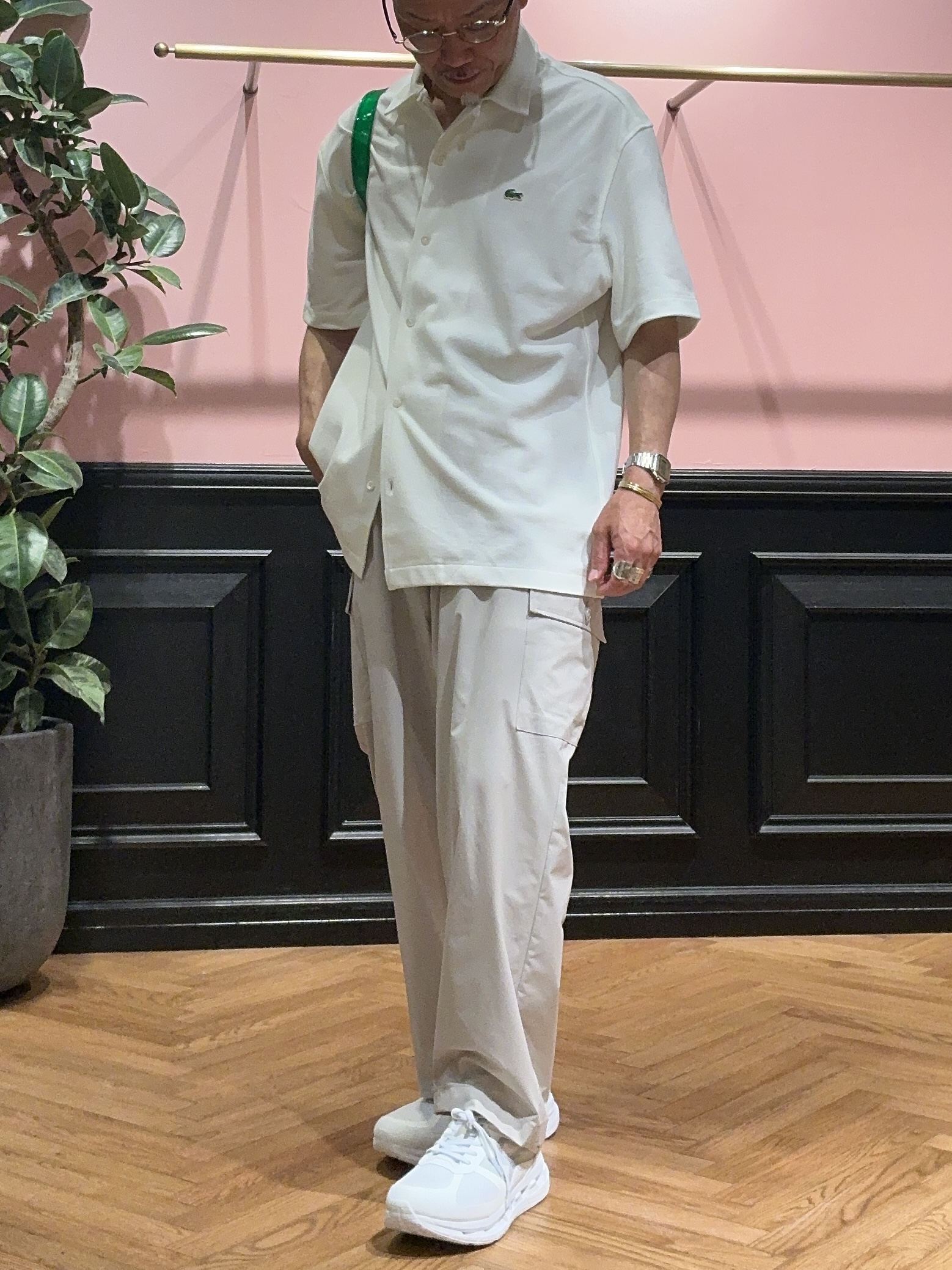 torigoeさんの「DRESSTERIOR｜LACOSTE（ラコステ）WOVEN SHIRT｜Tシャツ」を使ったコーディネート