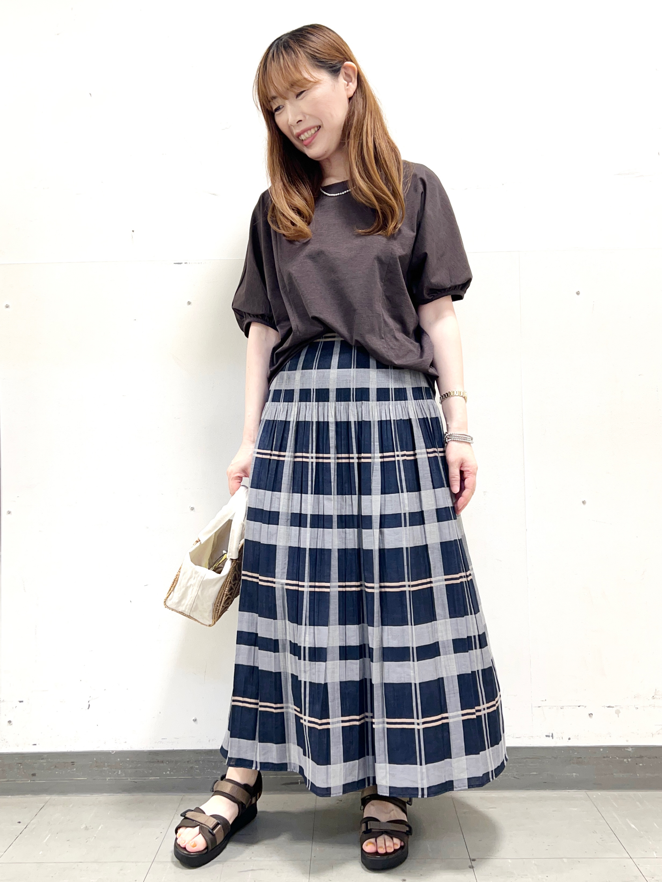 yuさんの「Reflect｜【UVカット／接触冷感／吸水速乾】ギャザースリーブカットソー」を使ったコーディネート