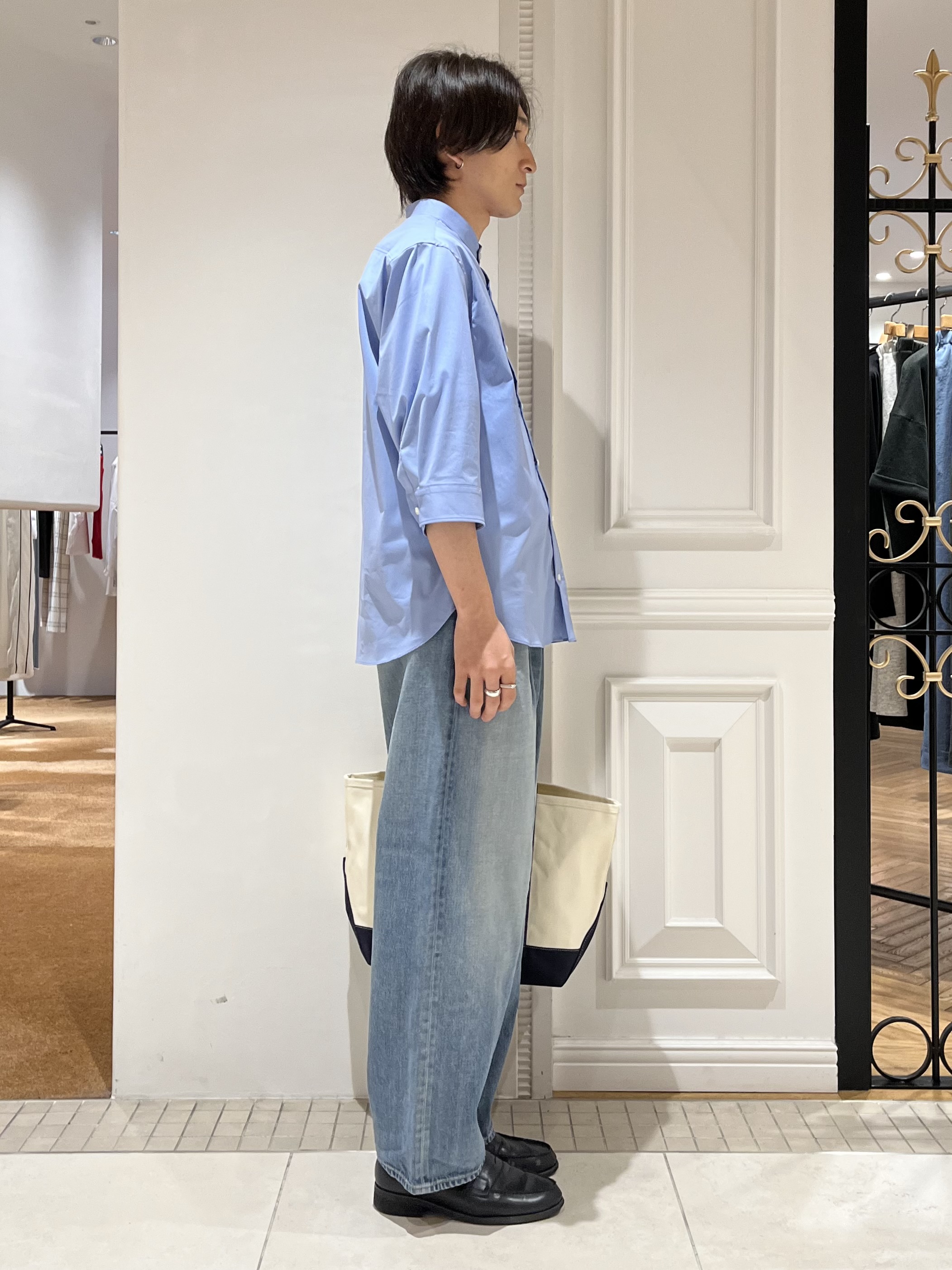Watanabeさんの「DRESSTERIOR｜オーガニックコットン ストレッチバンドカラーシャツ」を使ったコーディネート
