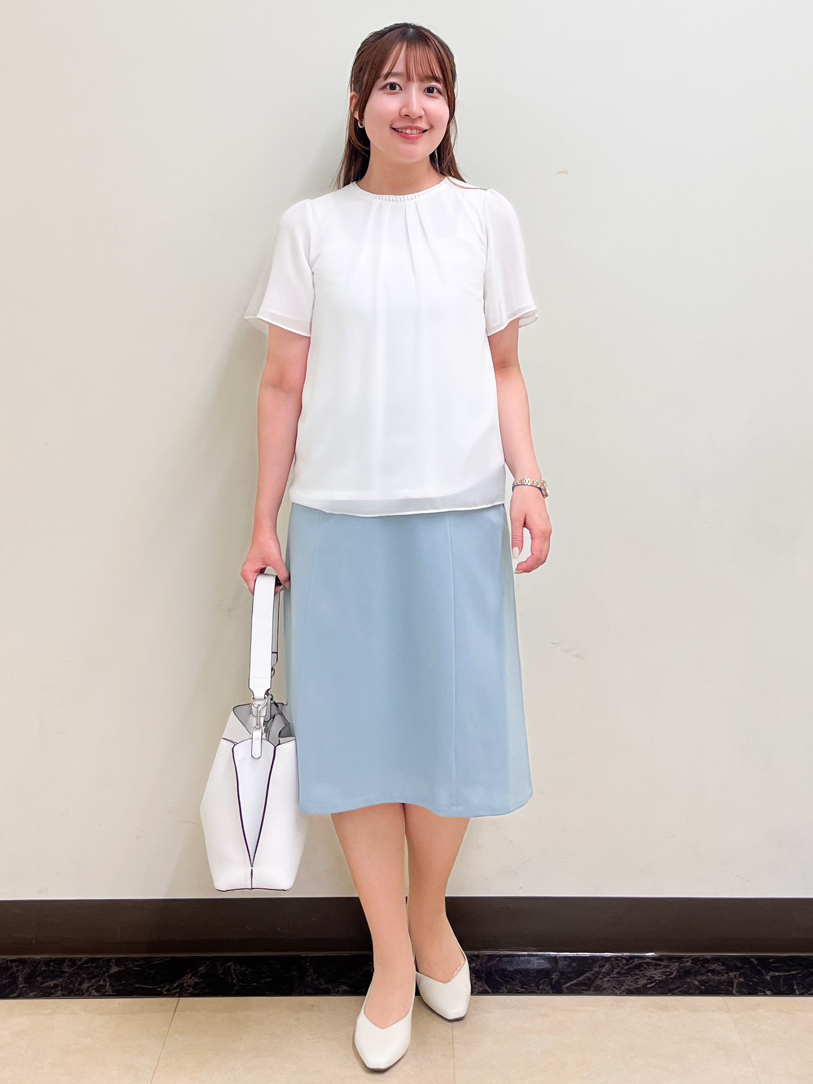 mikikoさんの「Reflect｜【S-4Lサイズ/UVカット／接触冷感】シフォンジャージブラウス」を使ったコーディネート