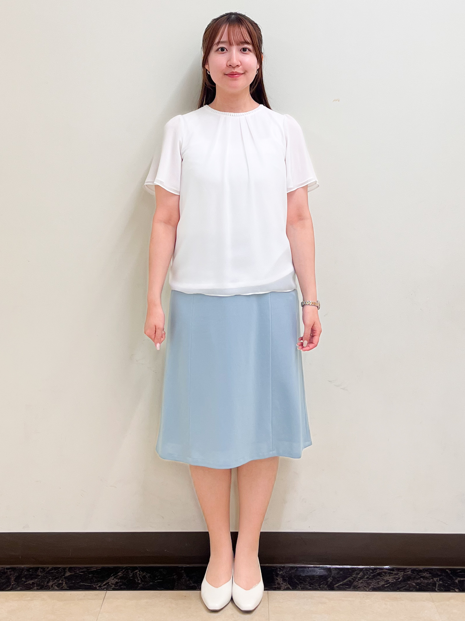 mikikoさんの「Reflect｜【S-4Lサイズ/UVカット／接触冷感】シフォンジャージブラウス」を使ったコーディネート