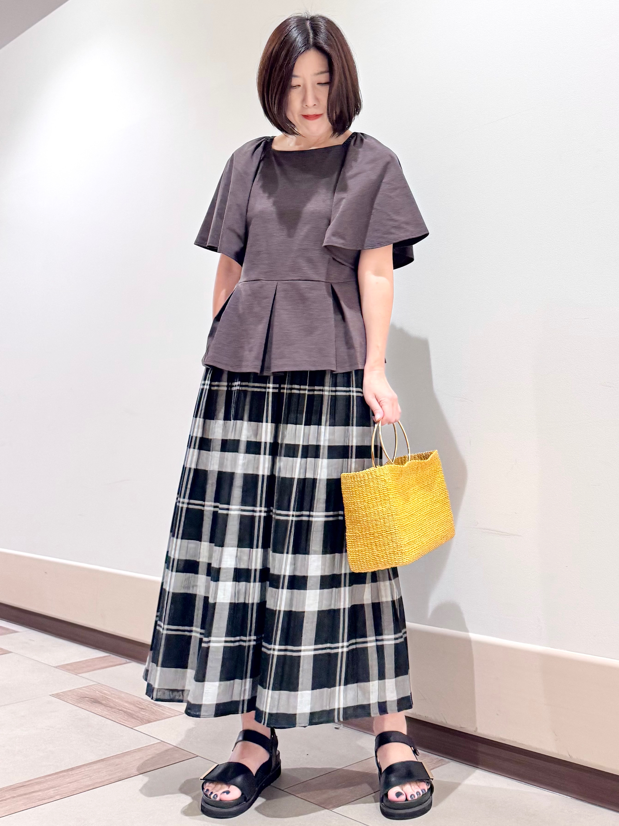 kaeさんの「Reflect｜【UVカット／接触冷感／吸水速乾】フレアスリーブペプラムカットソー」を使ったコーディネート