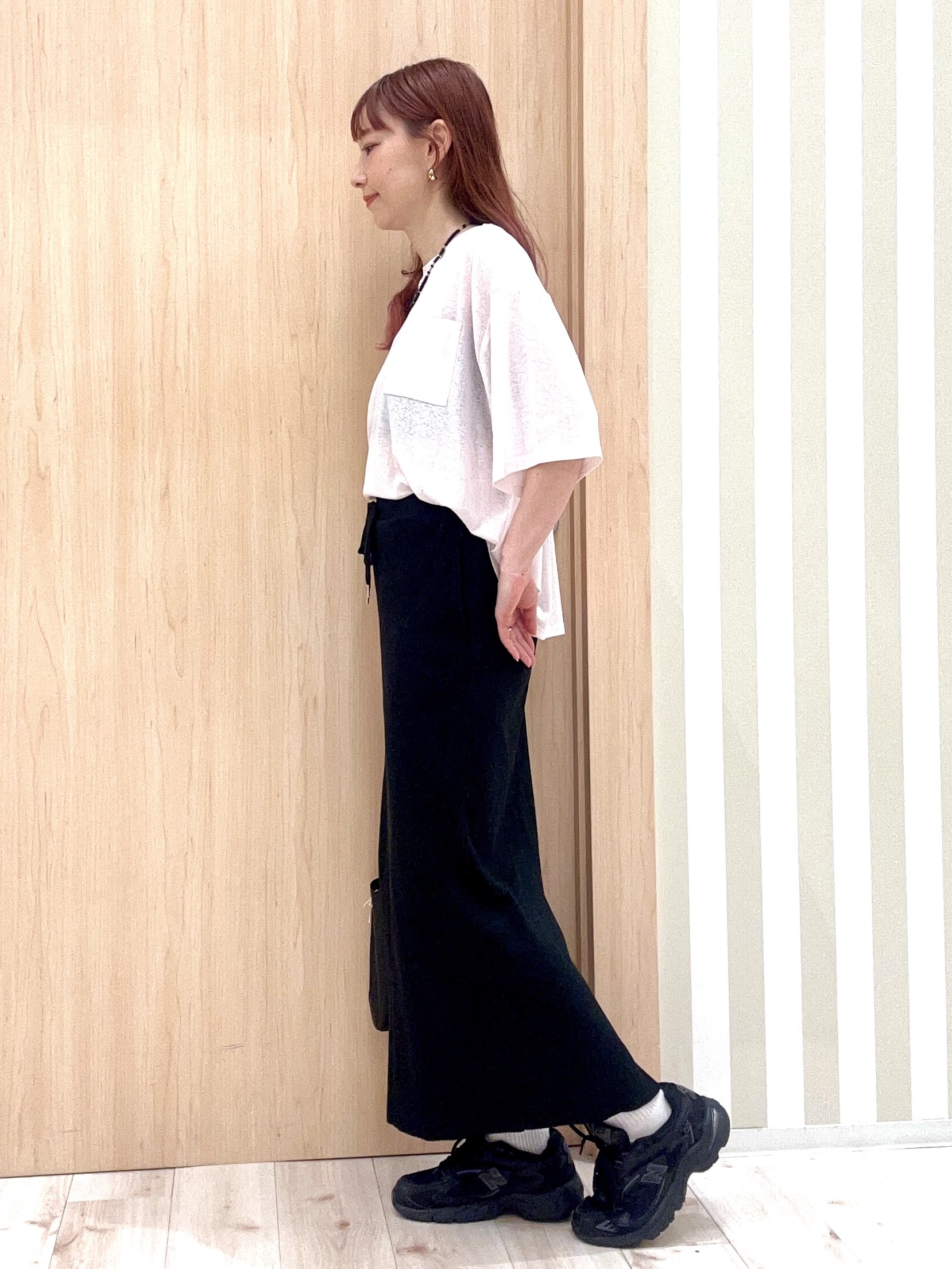 ririさんの「SHOO･LA･RUE｜【S-LL/洗濯機可/体型カバー】ゆるっとこなれる 大人のシアースラブTシャツ」を使ったコーディネート