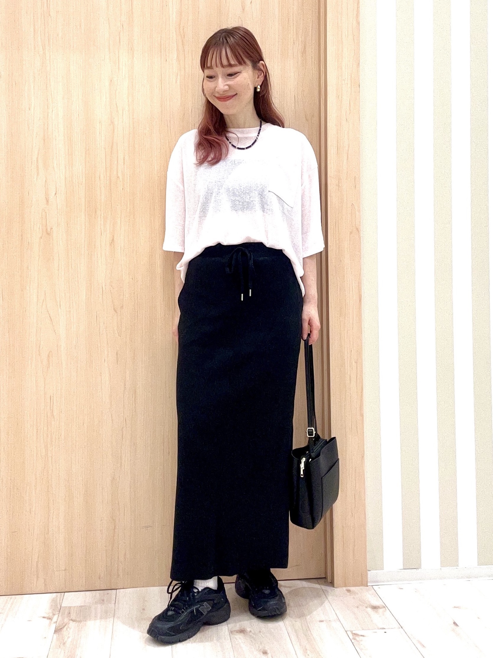 ririさんの「SHOO･LA･RUE｜【S-LL/洗濯機可/体型カバー】ゆるっとこなれる 大人のシアースラブTシャツ」を使ったコーディネート