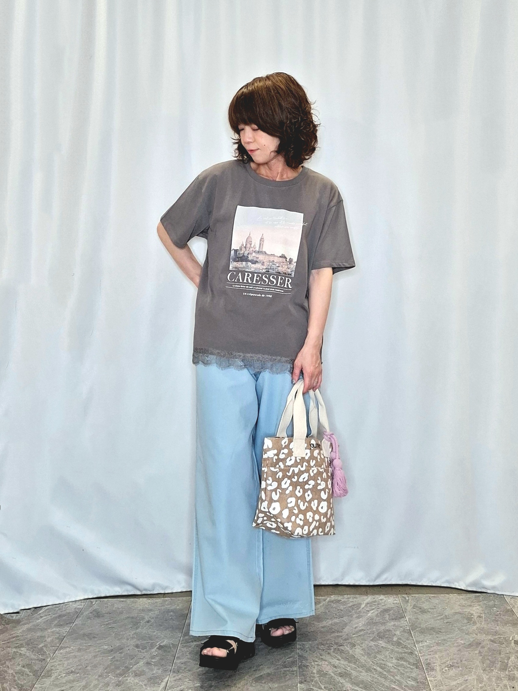 ぬーさんの「SHOO･LA･RUE｜【さらり快適/洗濯機可/S-LL】シアーラメカーディガン」を使ったコーディネート