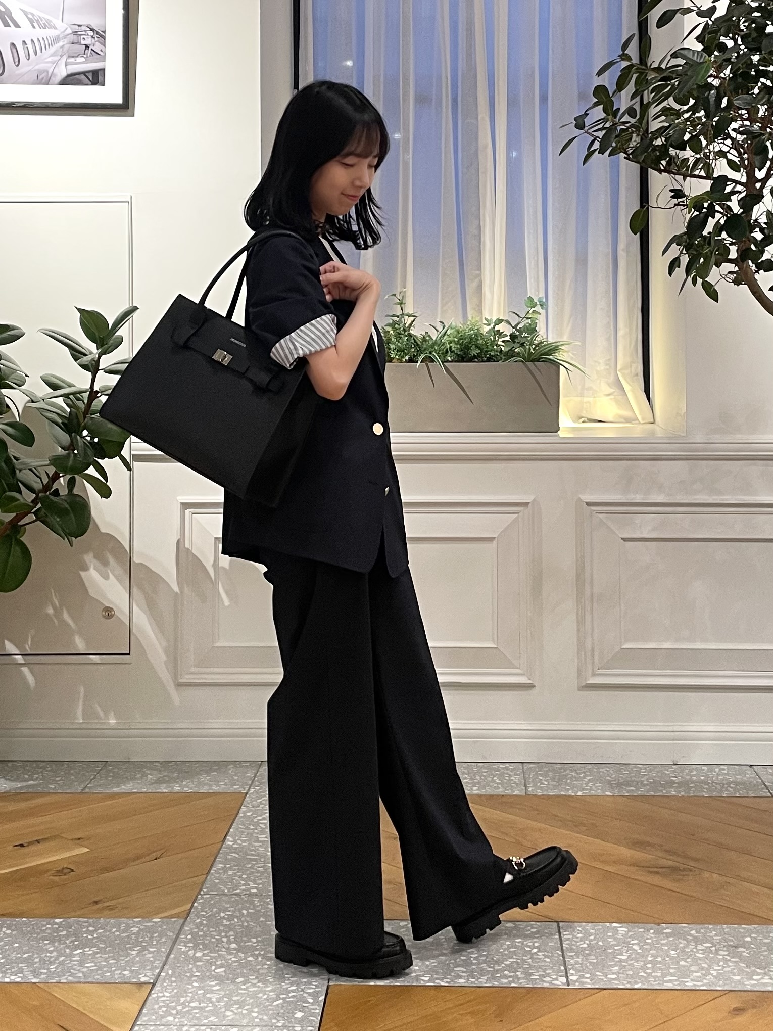 Lilyさんの「DRESSTERIOR｜【接触冷感/セットアップ可】 2WAYストレッチスリークオータージャケット」を使ったコーディネート