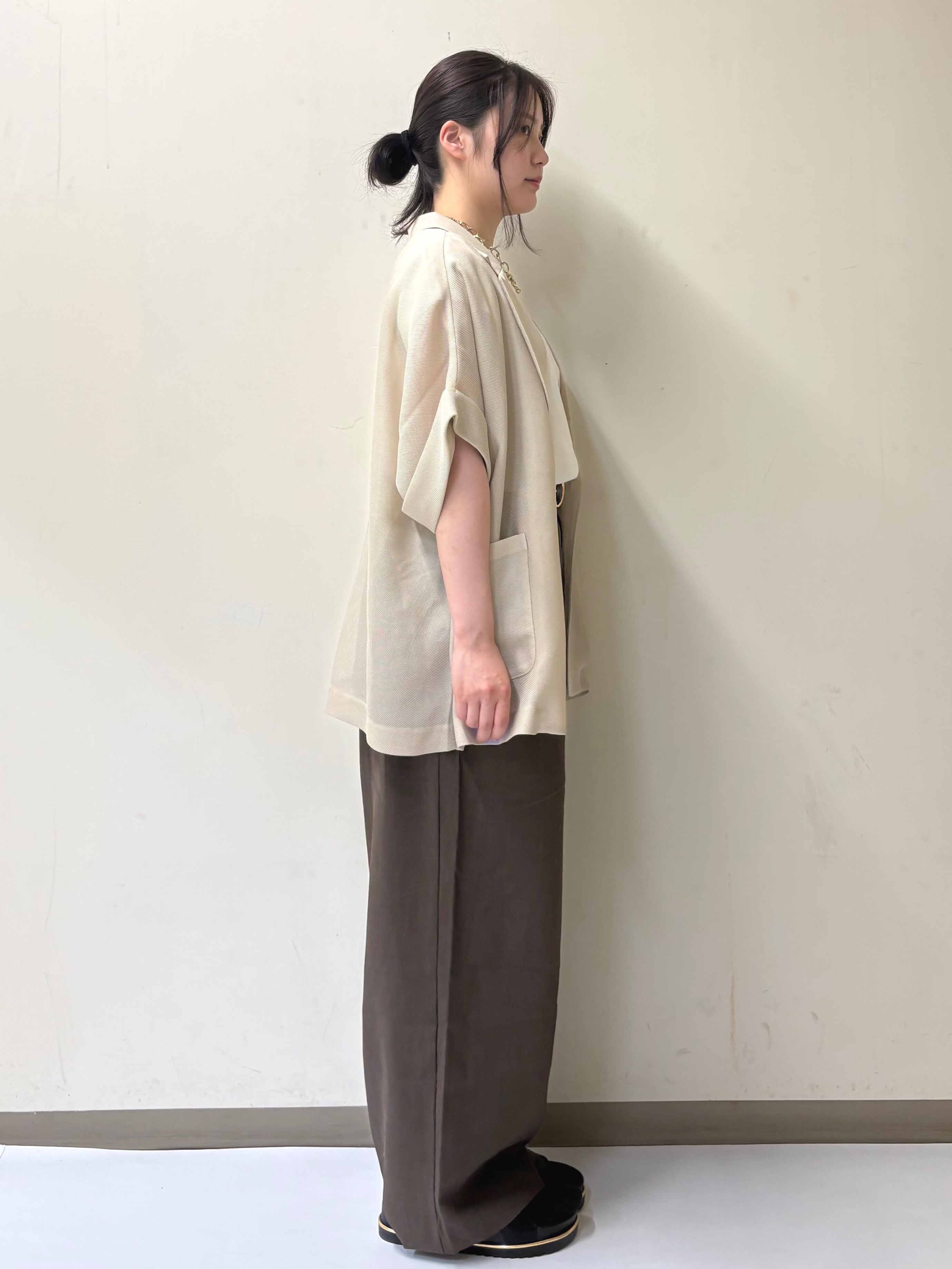 幕田里咲さんの「OPAQUE.CLIP｜メッシュテーラードジャケット【洗濯機OK】」を使ったコーディネート