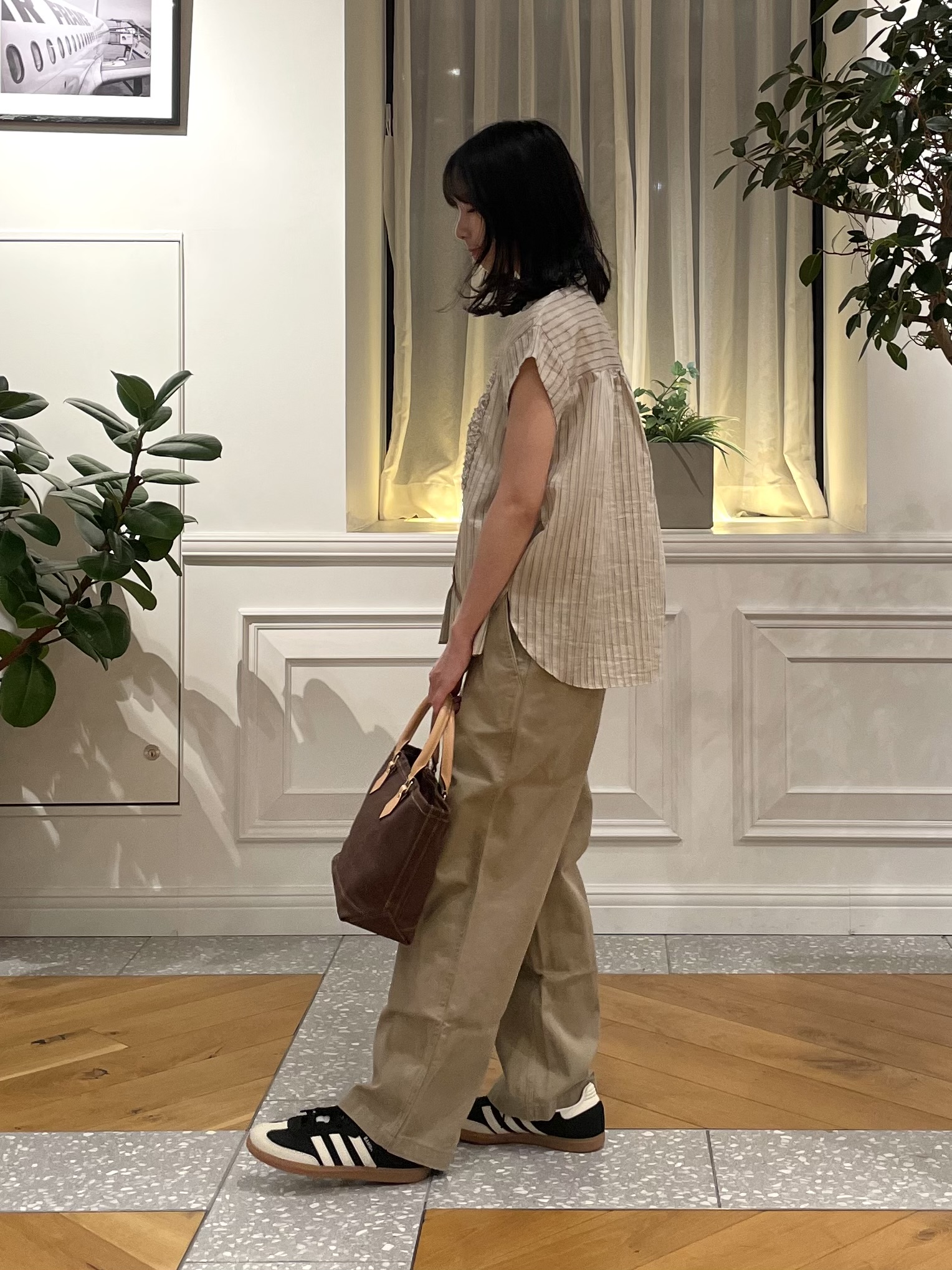 Lilyさんの「DRESSTERIOR｜ストライプフレンチスリーブフリルブラウス」を使ったコーディネート