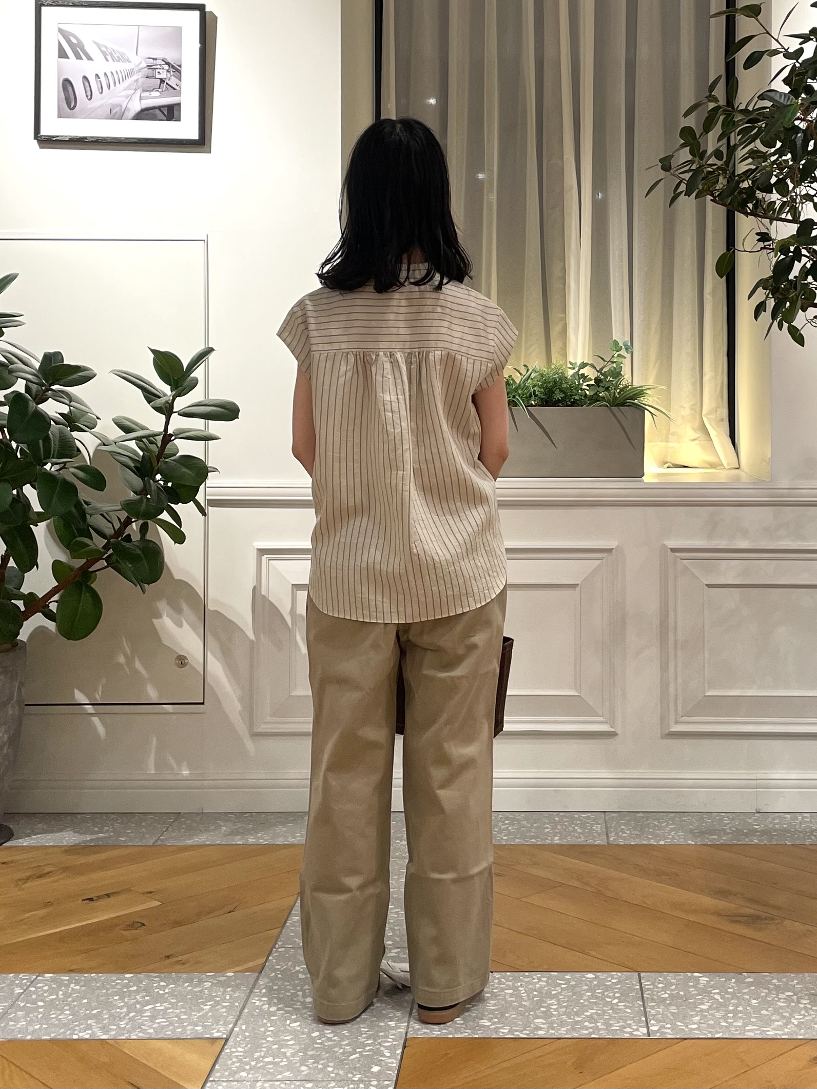 Lilyさんの「DRESSTERIOR｜ストライプフレンチスリーブフリルブラウス」を使ったコーディネート
