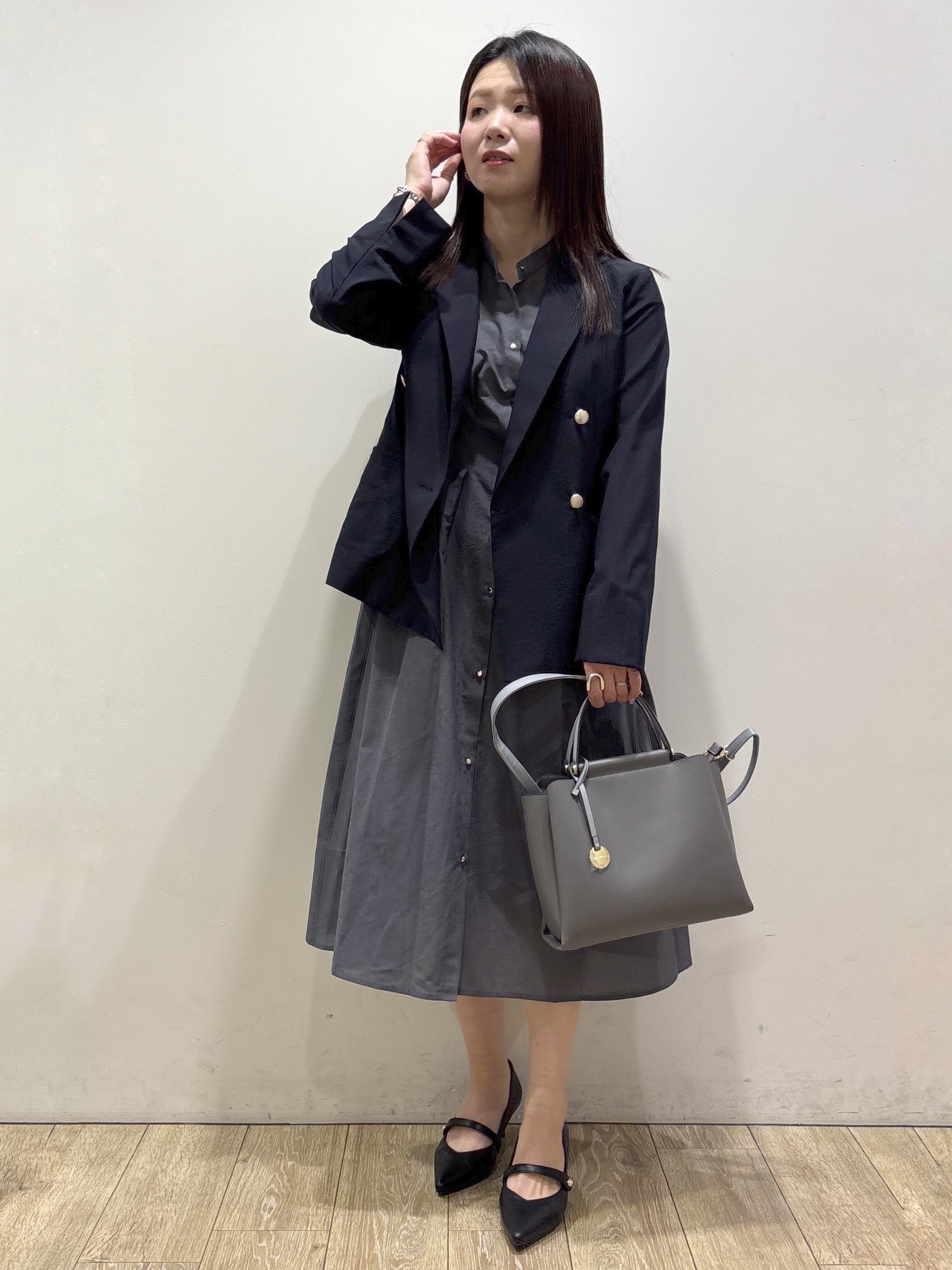 mameさんの「index｜《再入荷》ダブルブレストテーラードジャケット【接触冷感／吸水速乾／イージーアイロン／防シワ／洗濯機O」を使ったコーディネート