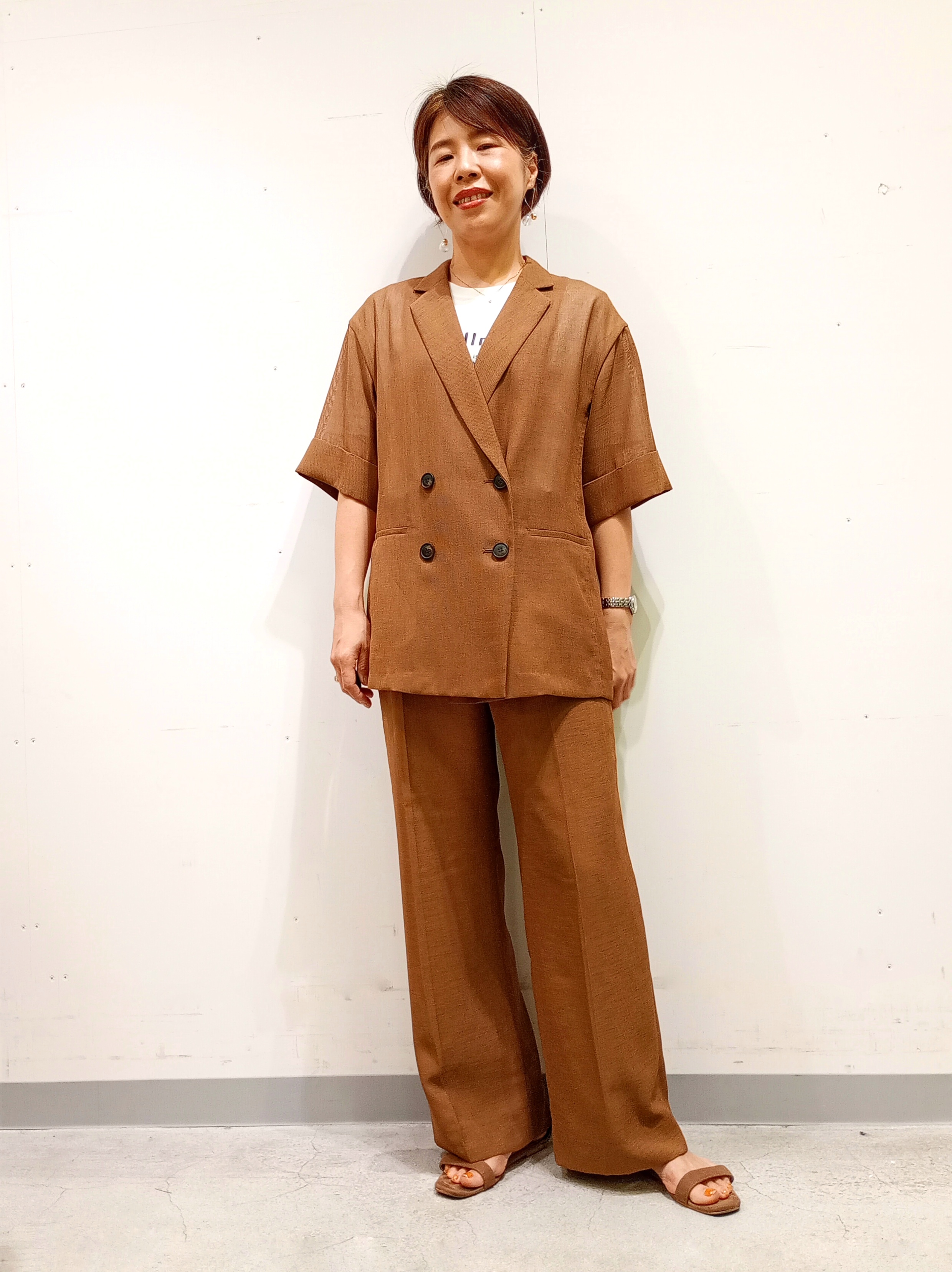 Kさんの「INDIVI｜【洗える／メッシュ素材／SETUP可能】半袖シアージャケット」を使ったコーディネート