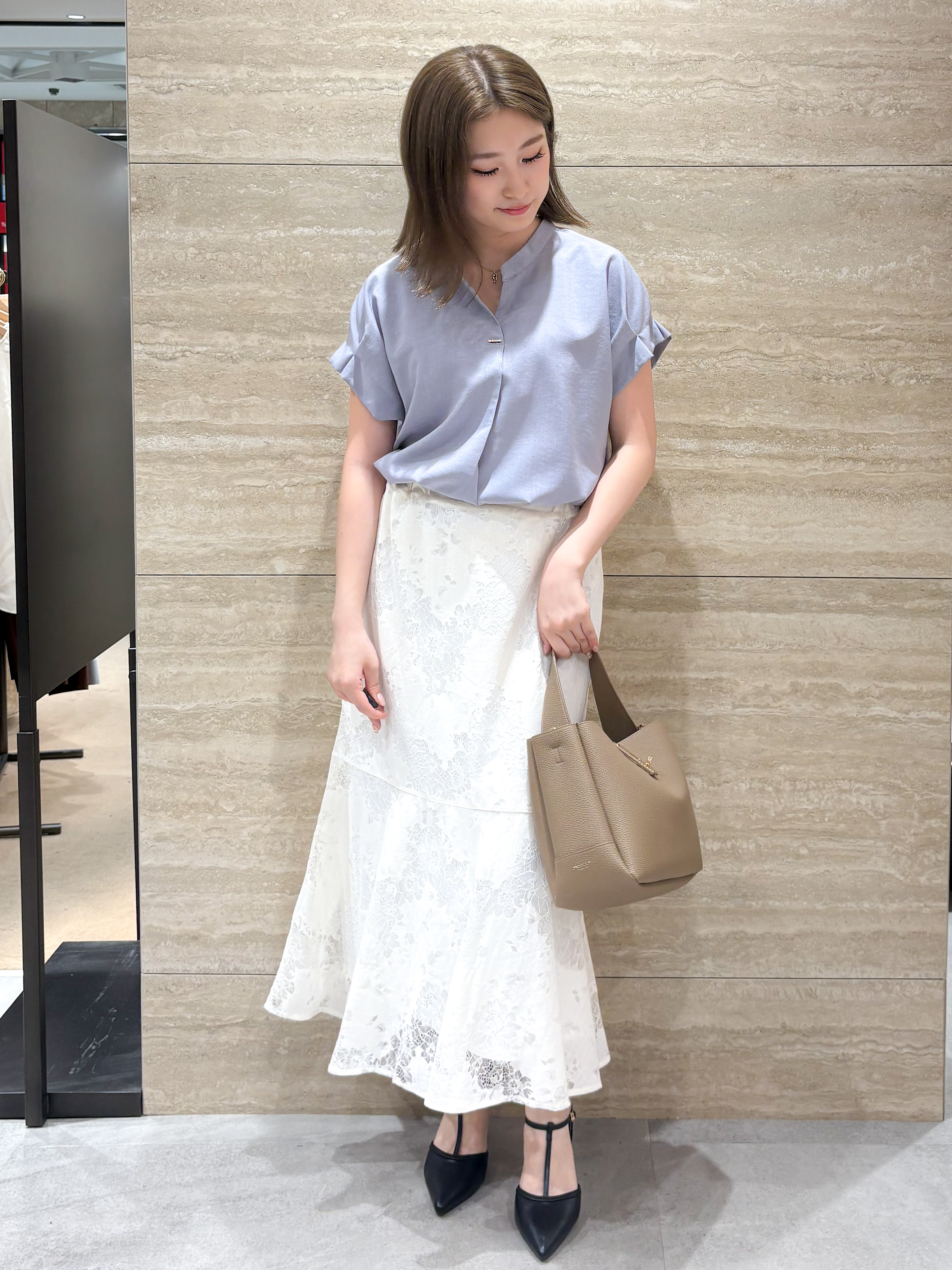ふうかさんの「index｜【接触冷感／吸水速乾】タックスキッパーブラウス《防シワ／イージーアイロン／洗濯機OK／9col》」を使ったコーディネート