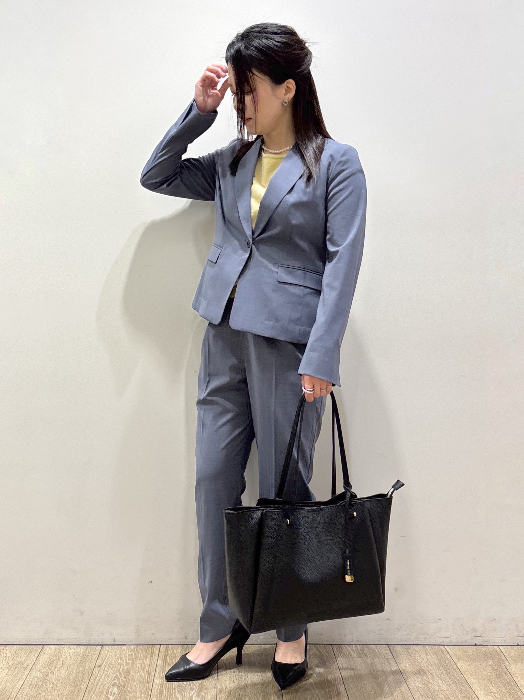mameさんの「index｜【接触冷感／吸水速乾】セットアップ対応ストレッチテーラードジャケット《イージーアイロン／洗濯機OK／」を使ったコーディネート
