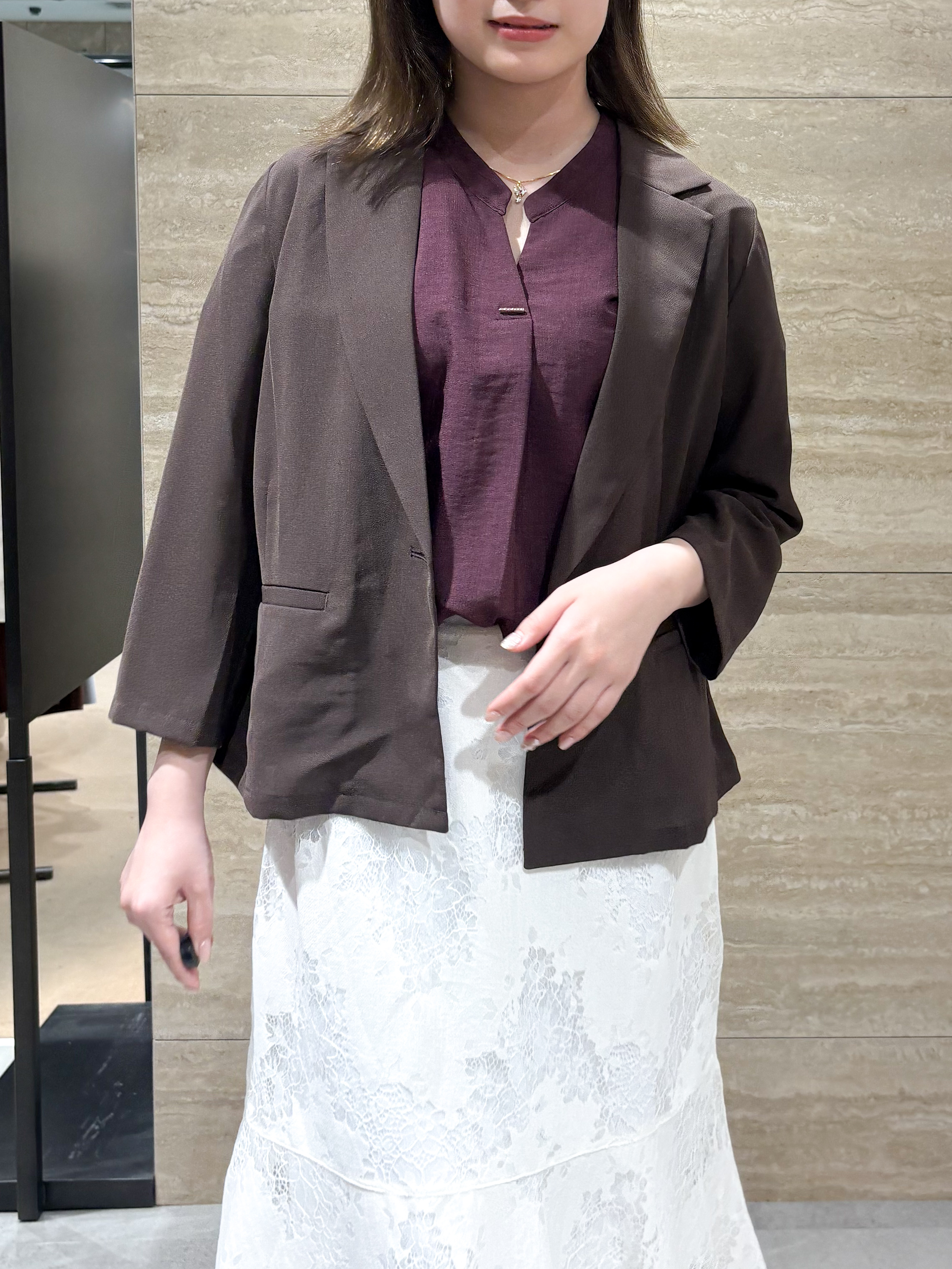 ふうかさんの「index｜【接触冷感／防シワ】ひんやり7分袖テーラードジャケット《洗濯機OK》」を使ったコーディネート