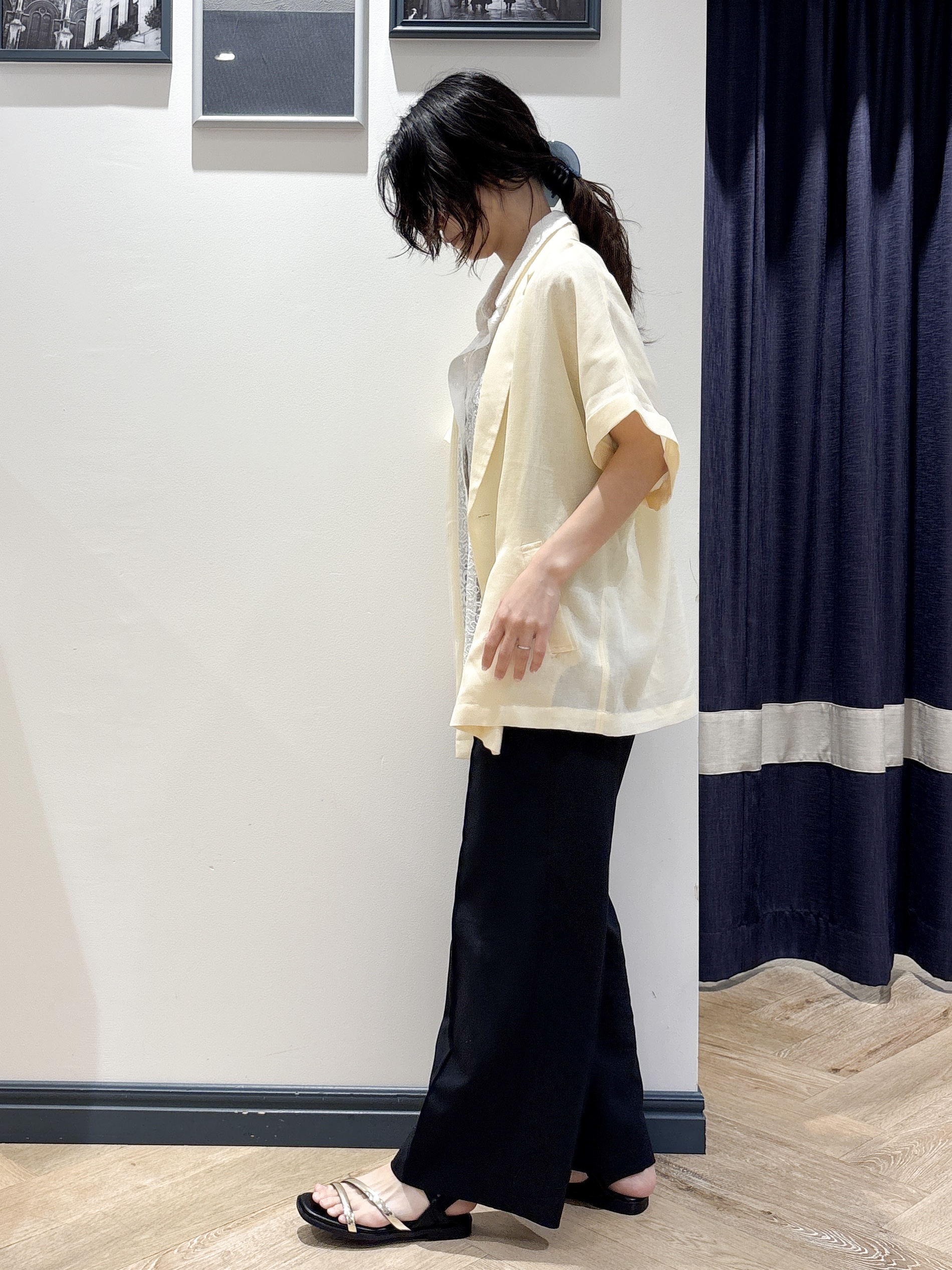 ayakaさんの「grove｜【洗濯機OK・ひんやり/SETUP可】シワになりにくいハーフスリーブジャケット」を使ったコーディネート