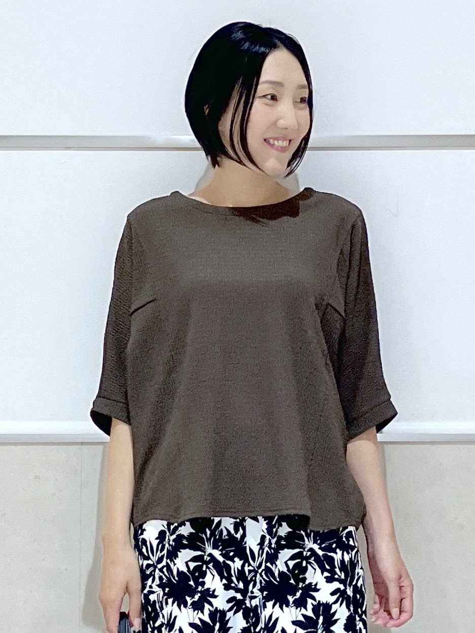 eriko さんの「Dessin｜シュリンクジャージ カットソー」を使ったコーディネート
