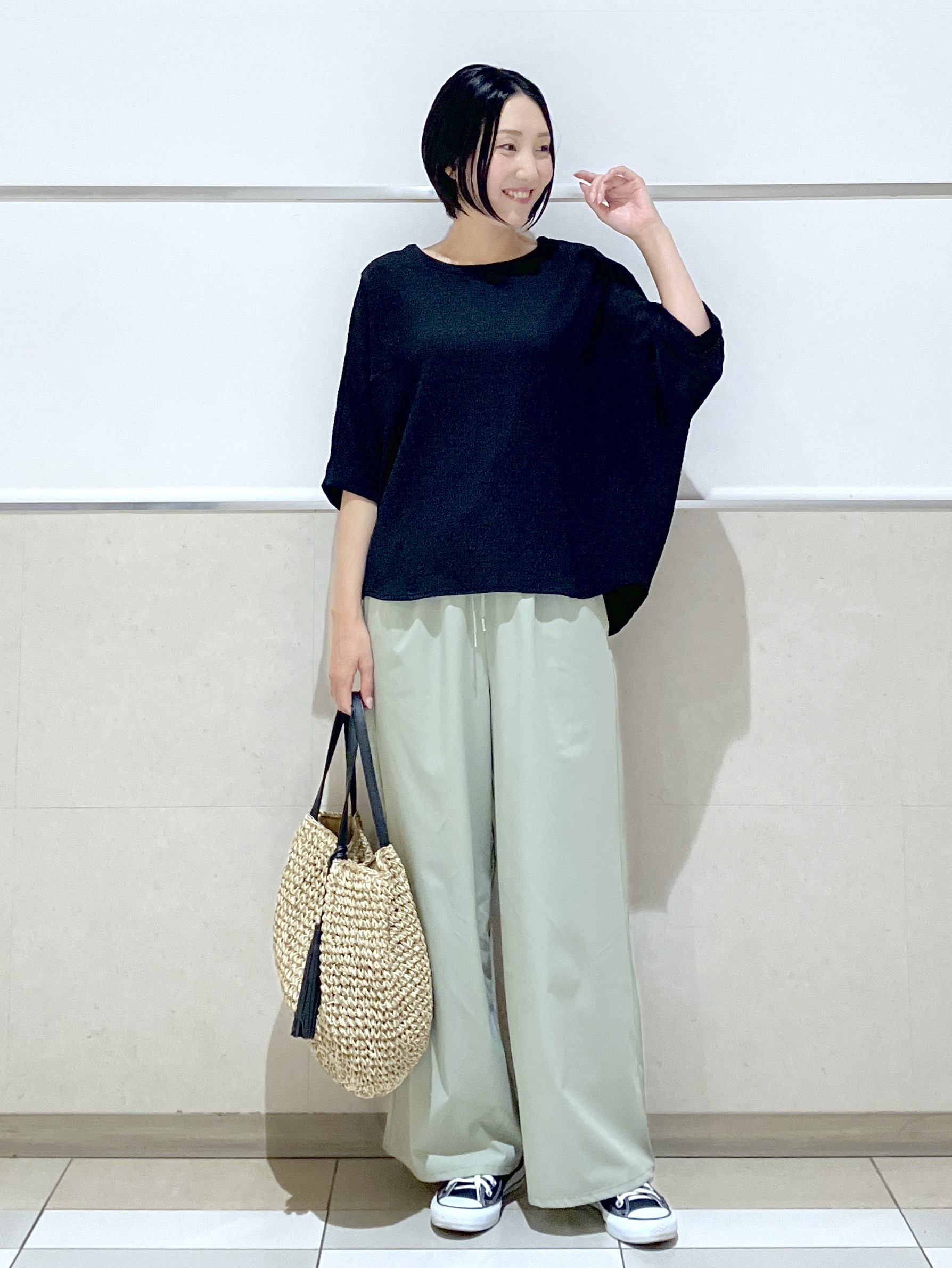 eriko さんの「Dessin｜シュリンクジャージ カットソー」を使ったコーディネート