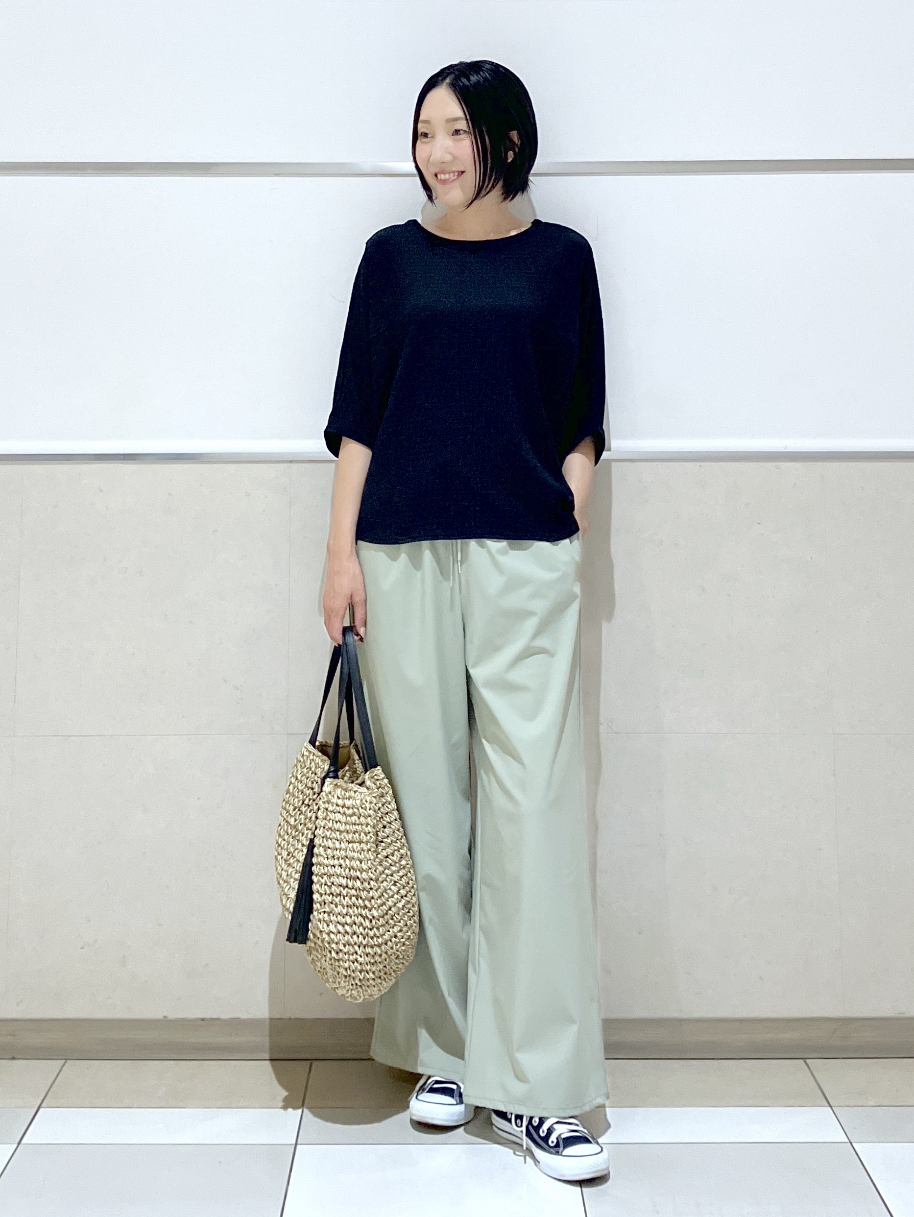 eriko さんの「Dessin｜シュリンクジャージ カットソー」を使ったコーディネート
