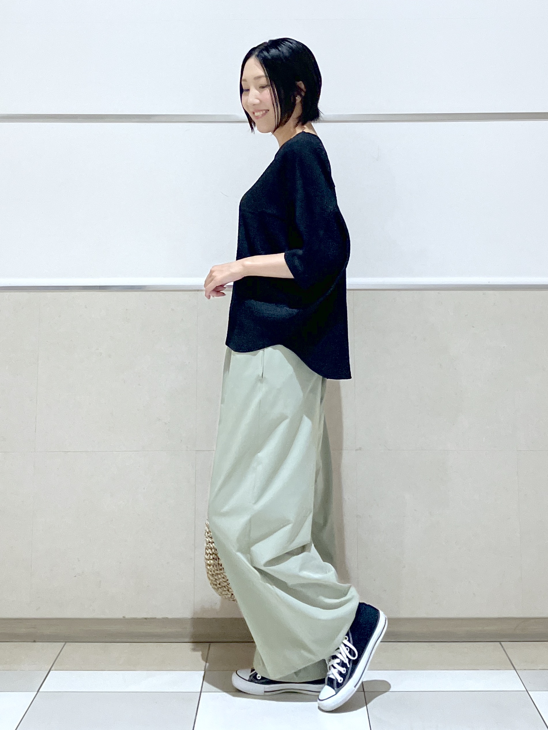 eriko さんの「Dessin｜シュリンクジャージ カットソー」を使ったコーディネート
