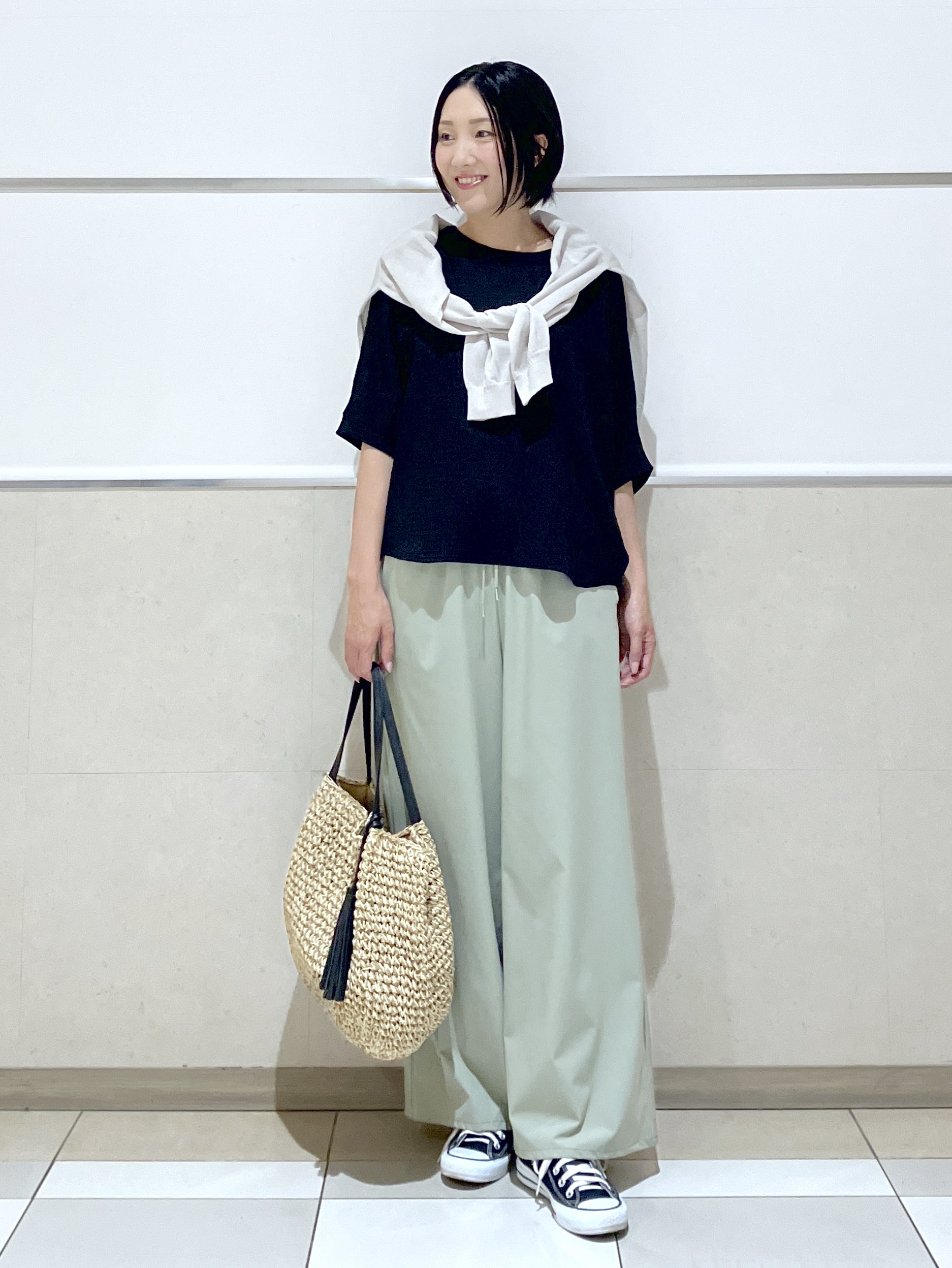 eriko さんの「Dessin｜シュリンクジャージ カットソー」を使ったコーディネート