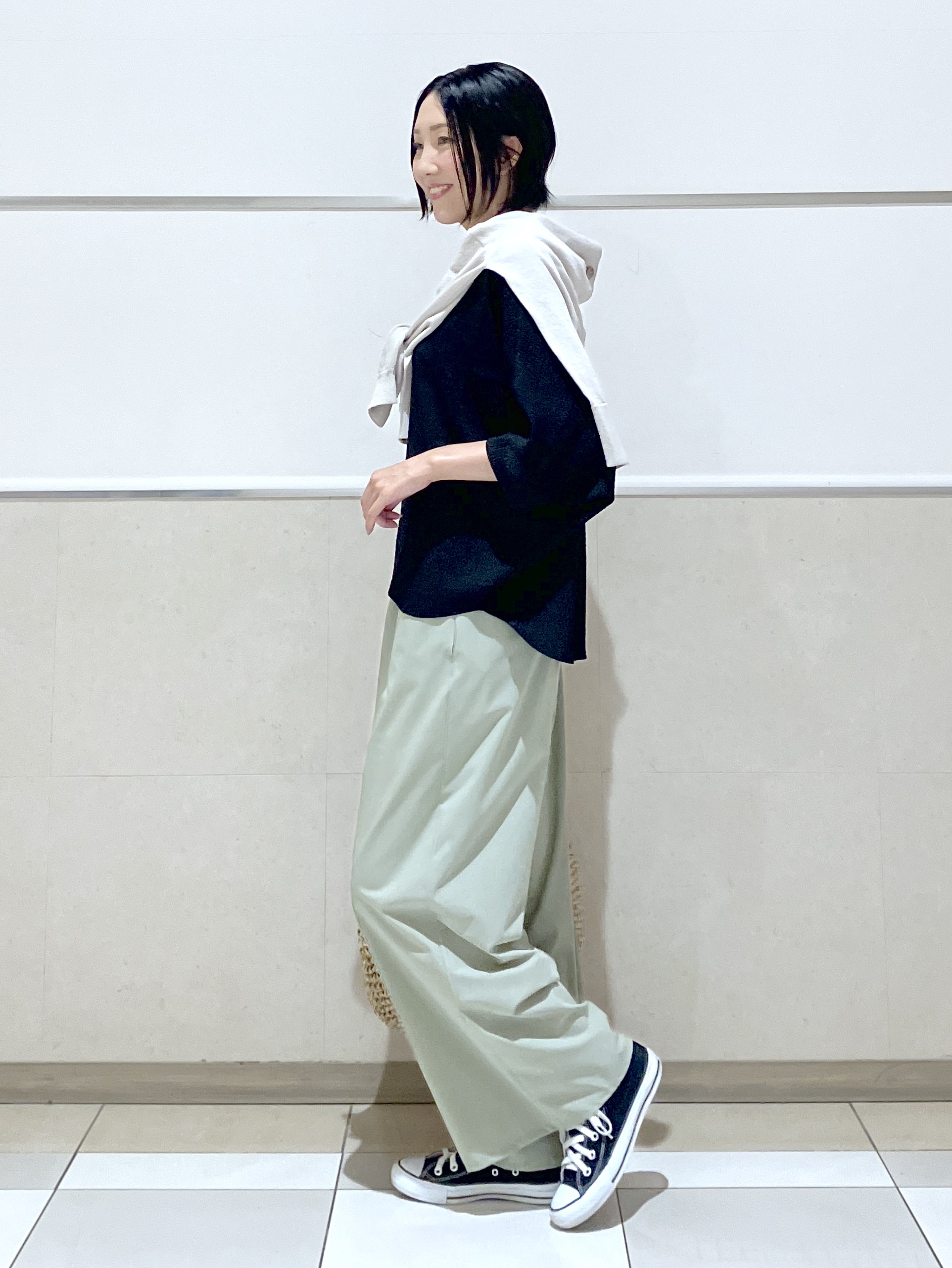 eriko さんの「Dessin｜シュリンクジャージ カットソー」を使ったコーディネート