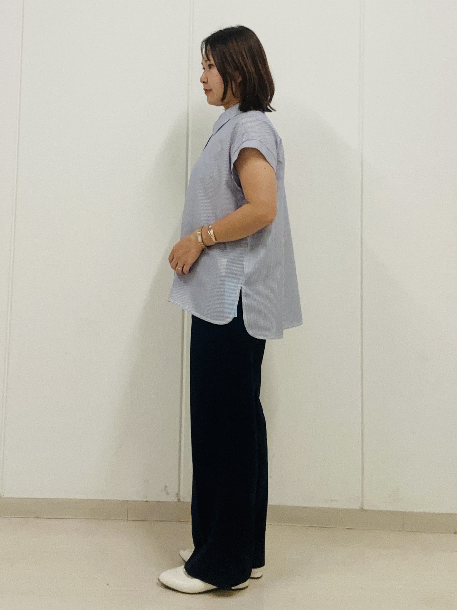 haseさんの「Reflect｜【接触冷感】フレンチスリーブシャツブラウス」を使ったコーディネート