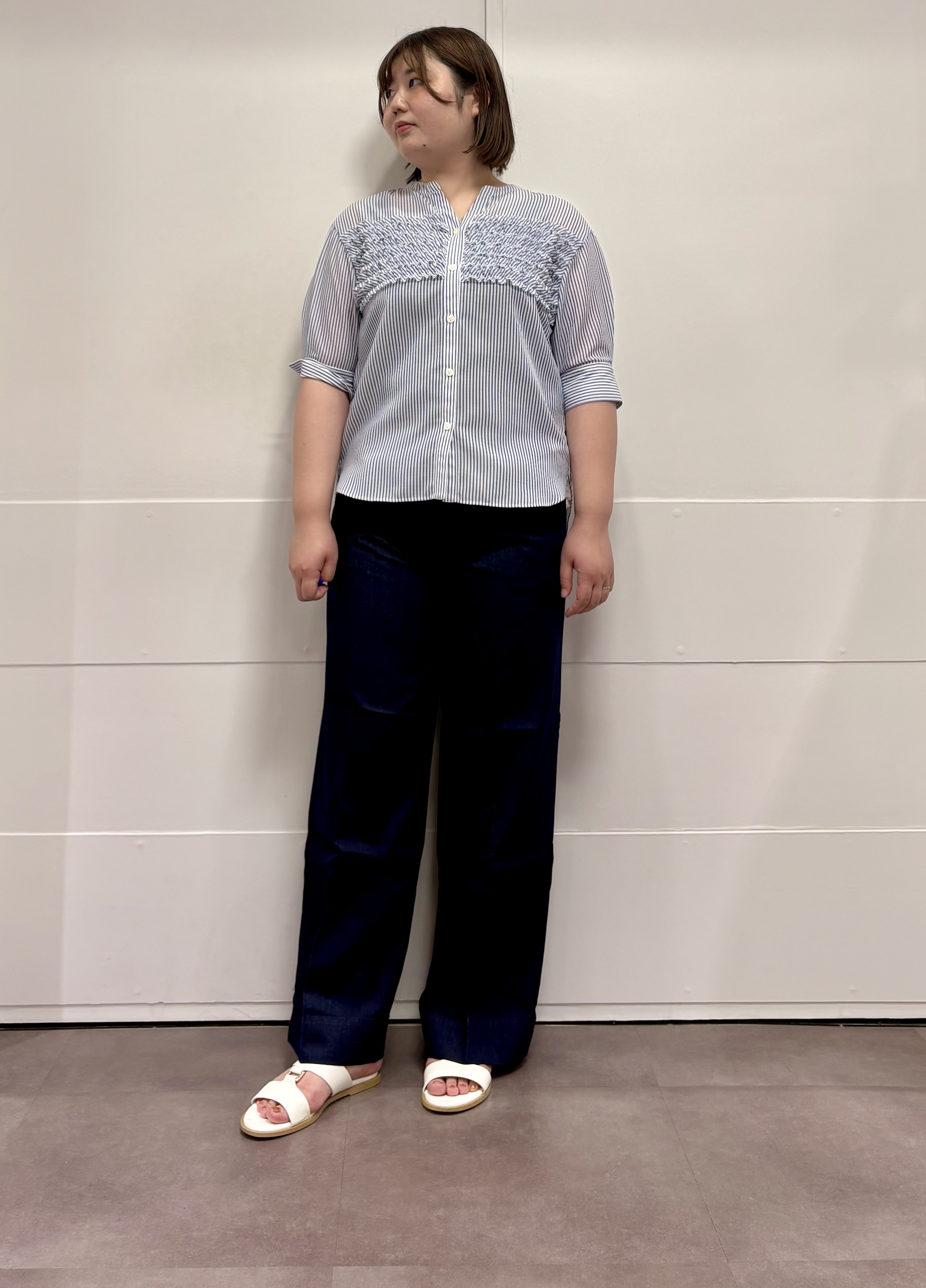 MIさんの「UNTITLED｜【接触冷感/通気性/洗える】フロントフリルブラウス」を使ったコーディネート
