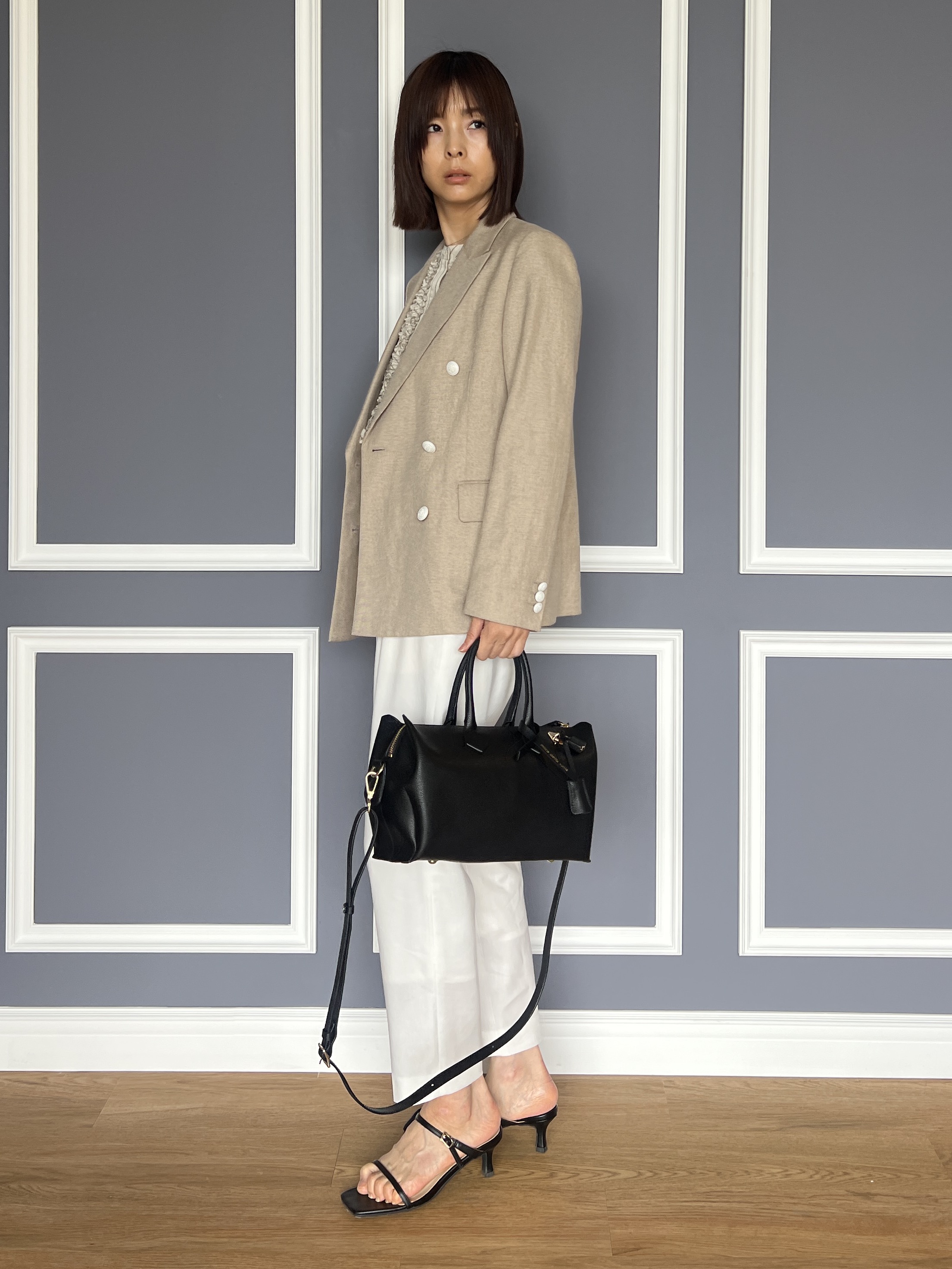 misaさんの「DRESSTERIOR｜【セットアップ可】リネンブレンドダブルブレストジャケット」を使ったコーディネート