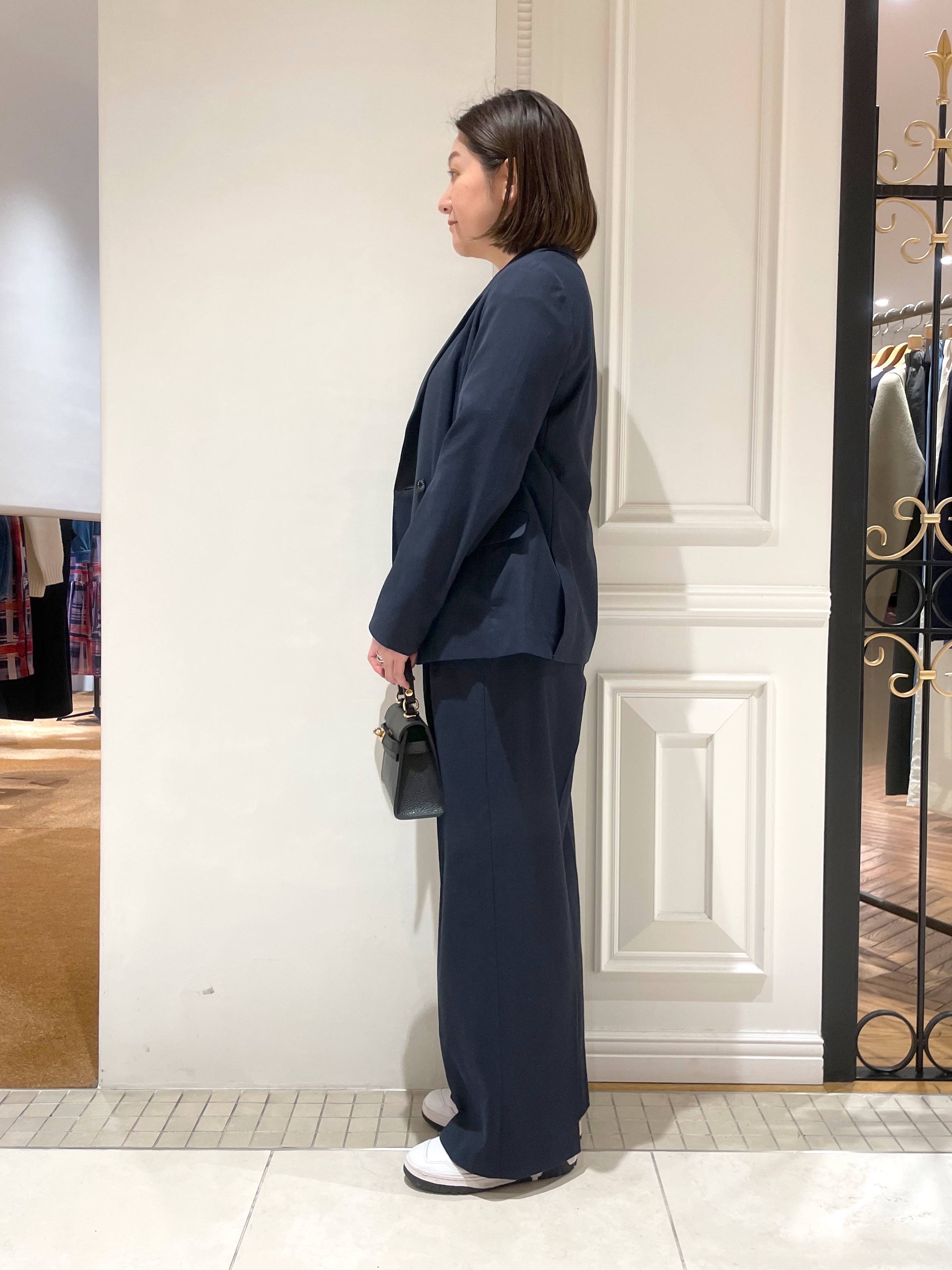 makiさんの「DRESSTERIOR｜【セットアップ可/吸水速乾/ウォッシャブル】リネンブレンドオックスダブルジャケット」を使ったコーディネート