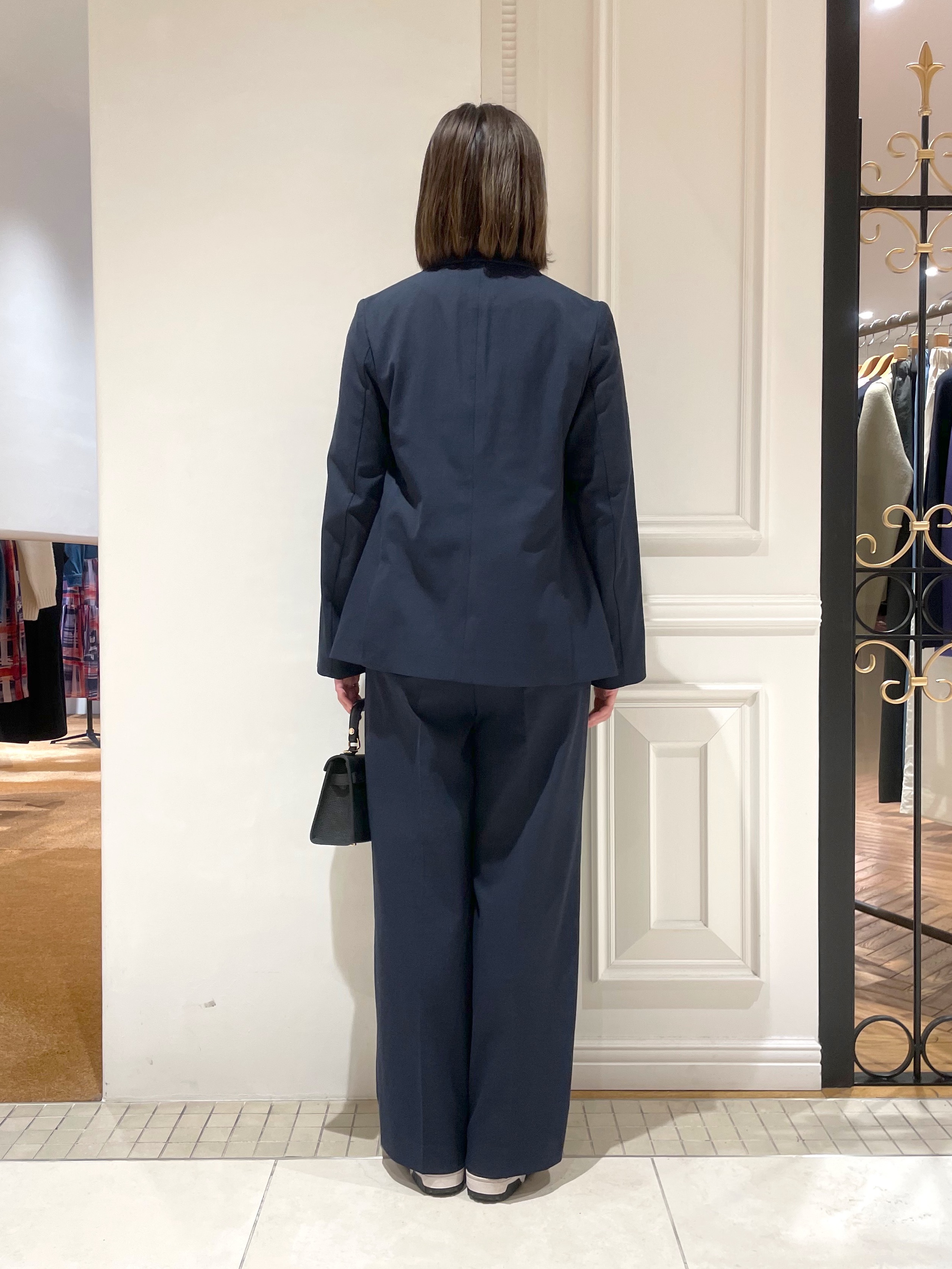 makiさんの「DRESSTERIOR｜【セットアップ可/吸水速乾/ウォッシャブル】リネンブレンドオックスダブルジャケット」を使ったコーディネート