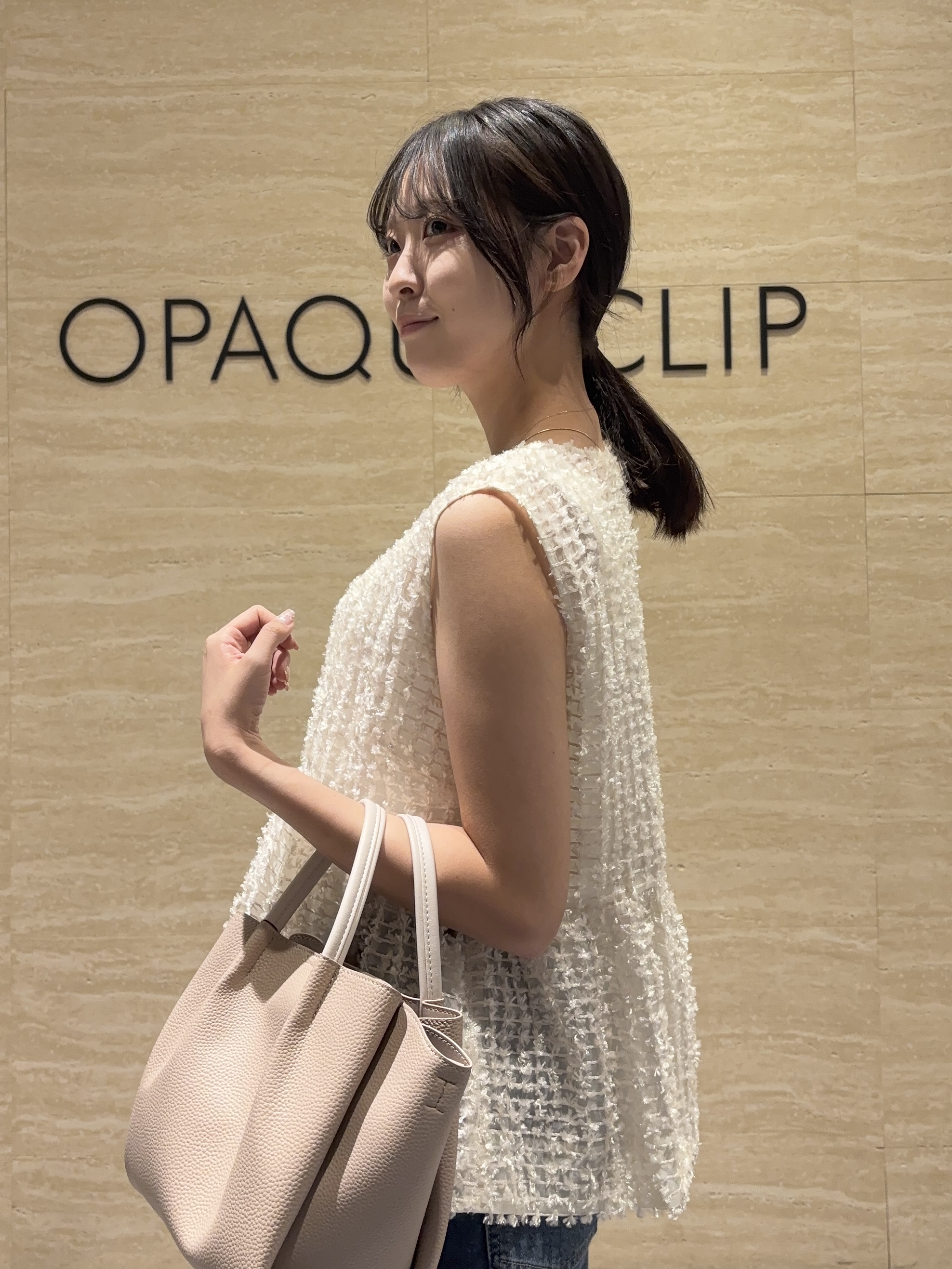 Ririkaさんの「OPAQUE.CLIP｜フリンジジャカード ペプラムブラウス【洗濯機OK】」を使ったコーディネート