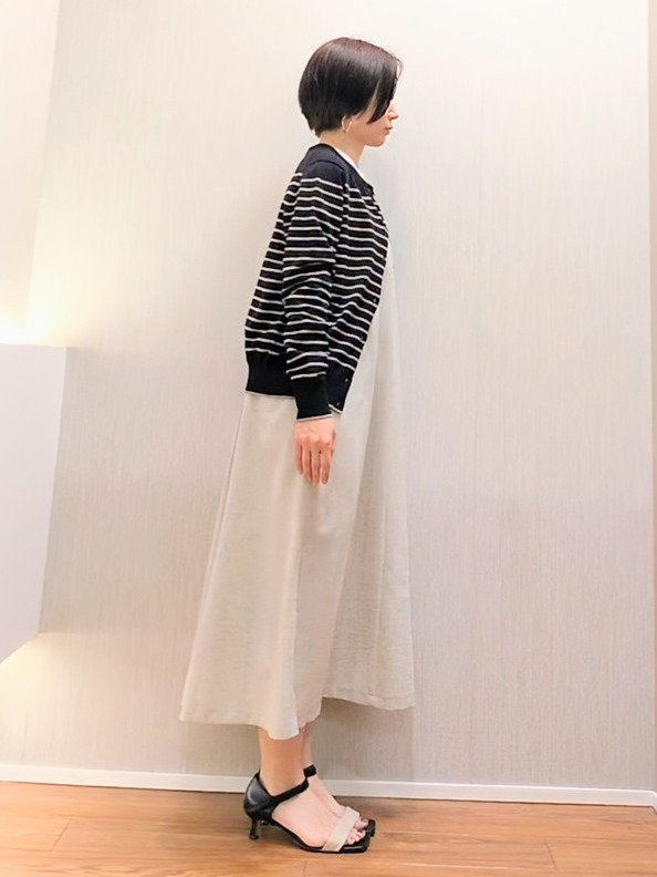 ミズタさんの「UNTITLED｜【UV/接触冷感/遮熱/通気性】スラブバンドカラーワンピース」を使ったコーディネート