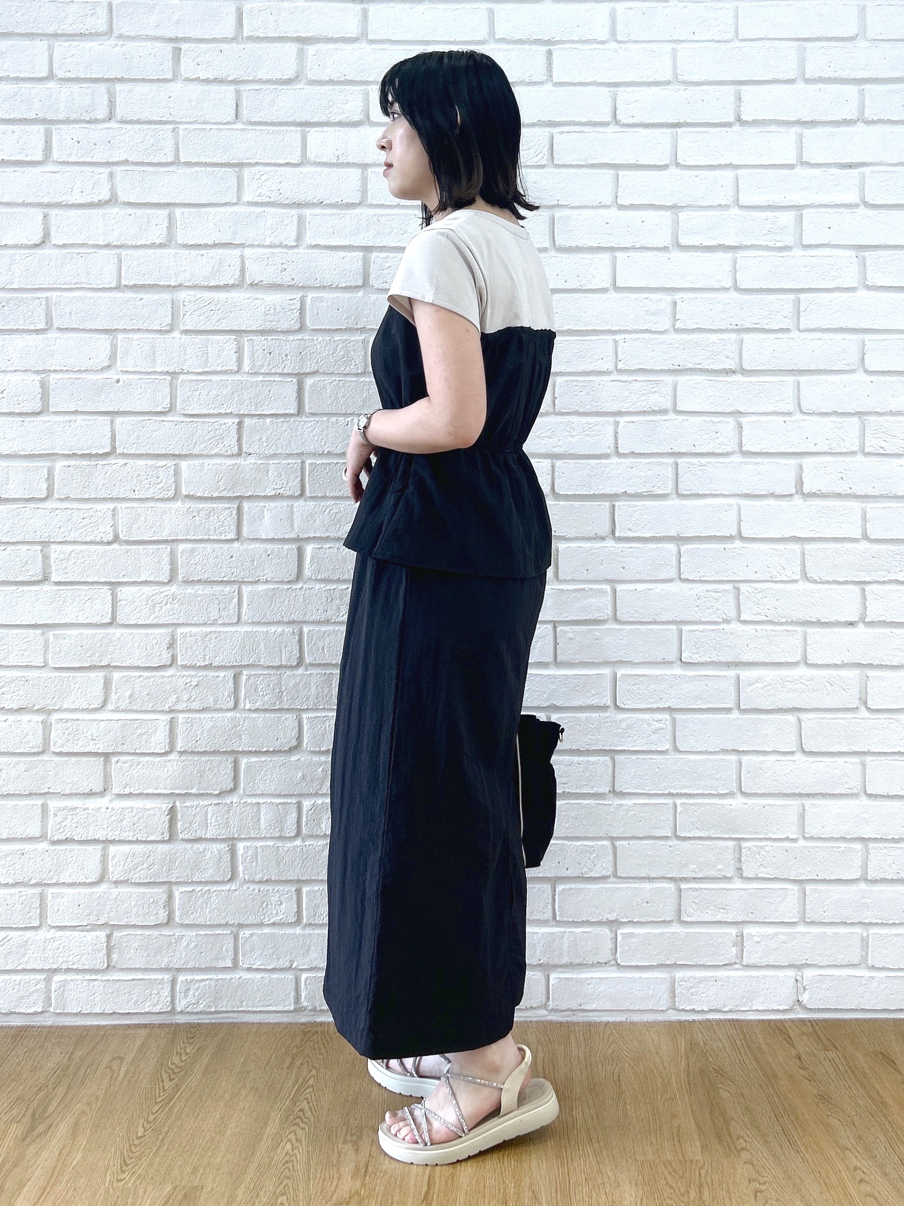 Hirokaさんの「grove｜【撥水】ギャザーラインテープ2WAYトート」を使ったコーディネート