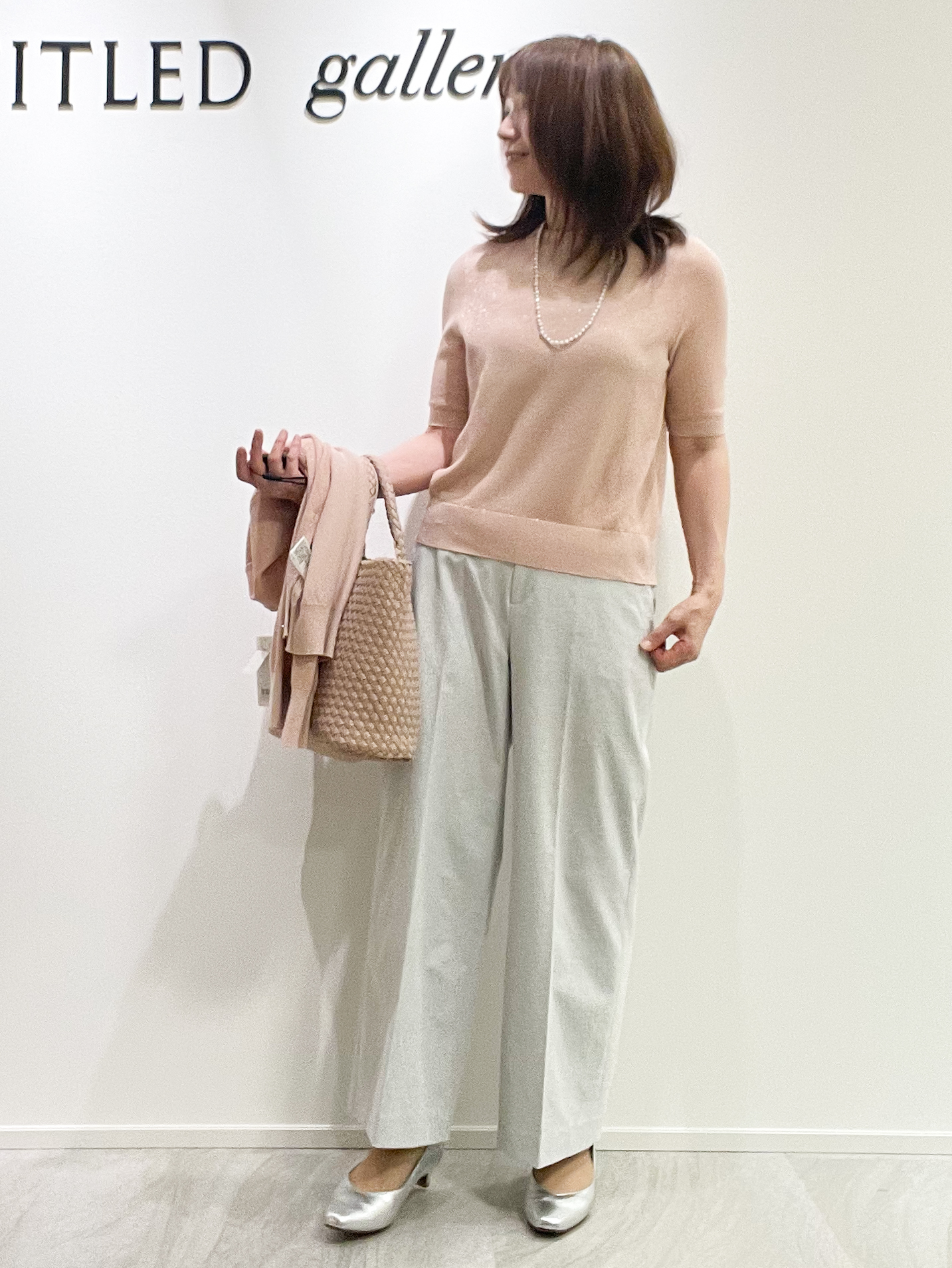 めいさんの「UNTITLED｜【アンサンブル可】ラメ混クルーネックプルオーバー」を使ったコーディネート